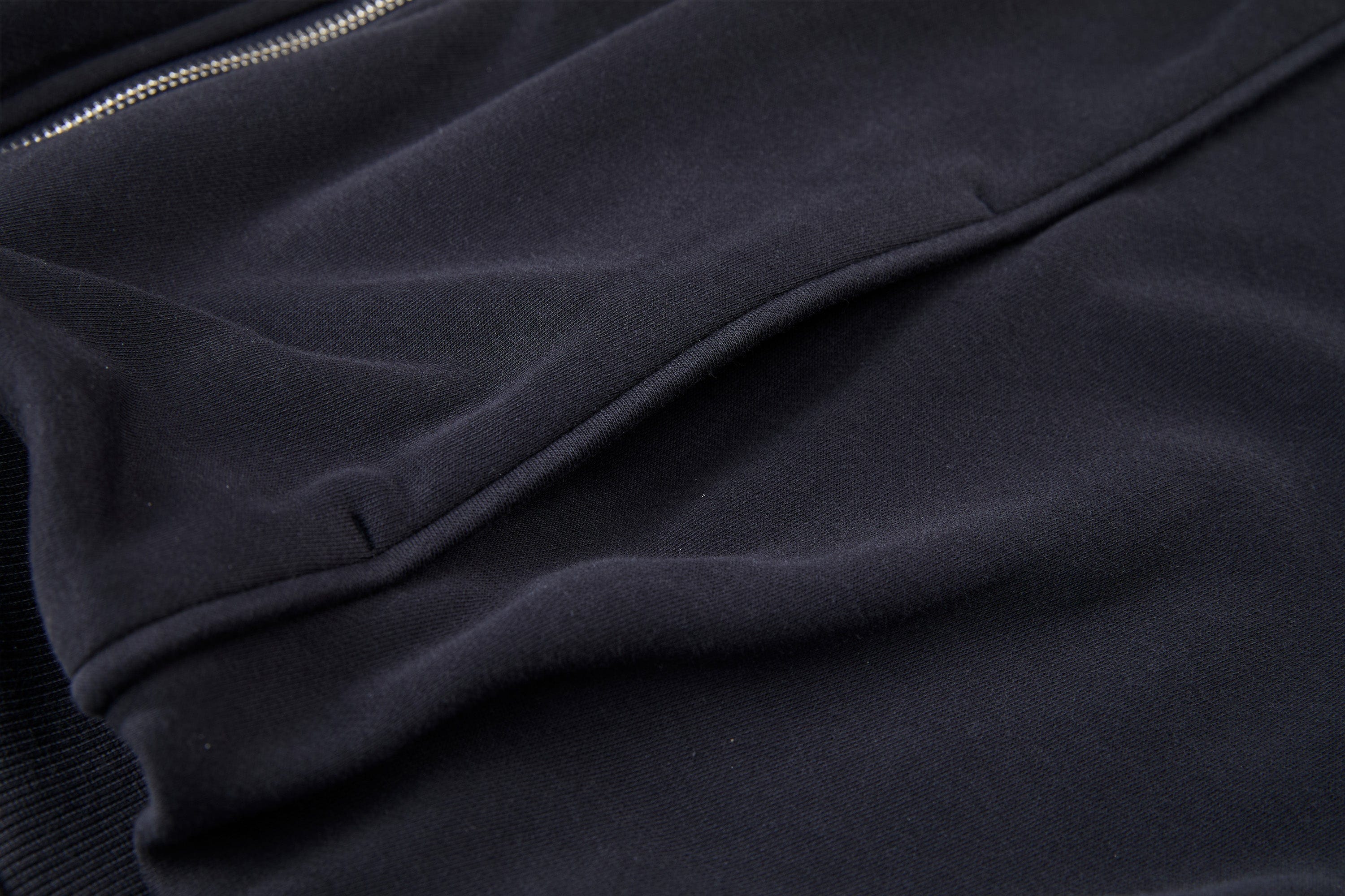 ORGANIC EMOTION Curved Panel Drawstring-Hem Zip-Up Hoodie