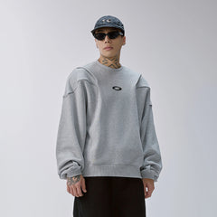 F2CE Pleated Panel Logo Embroidery Sweatshirt