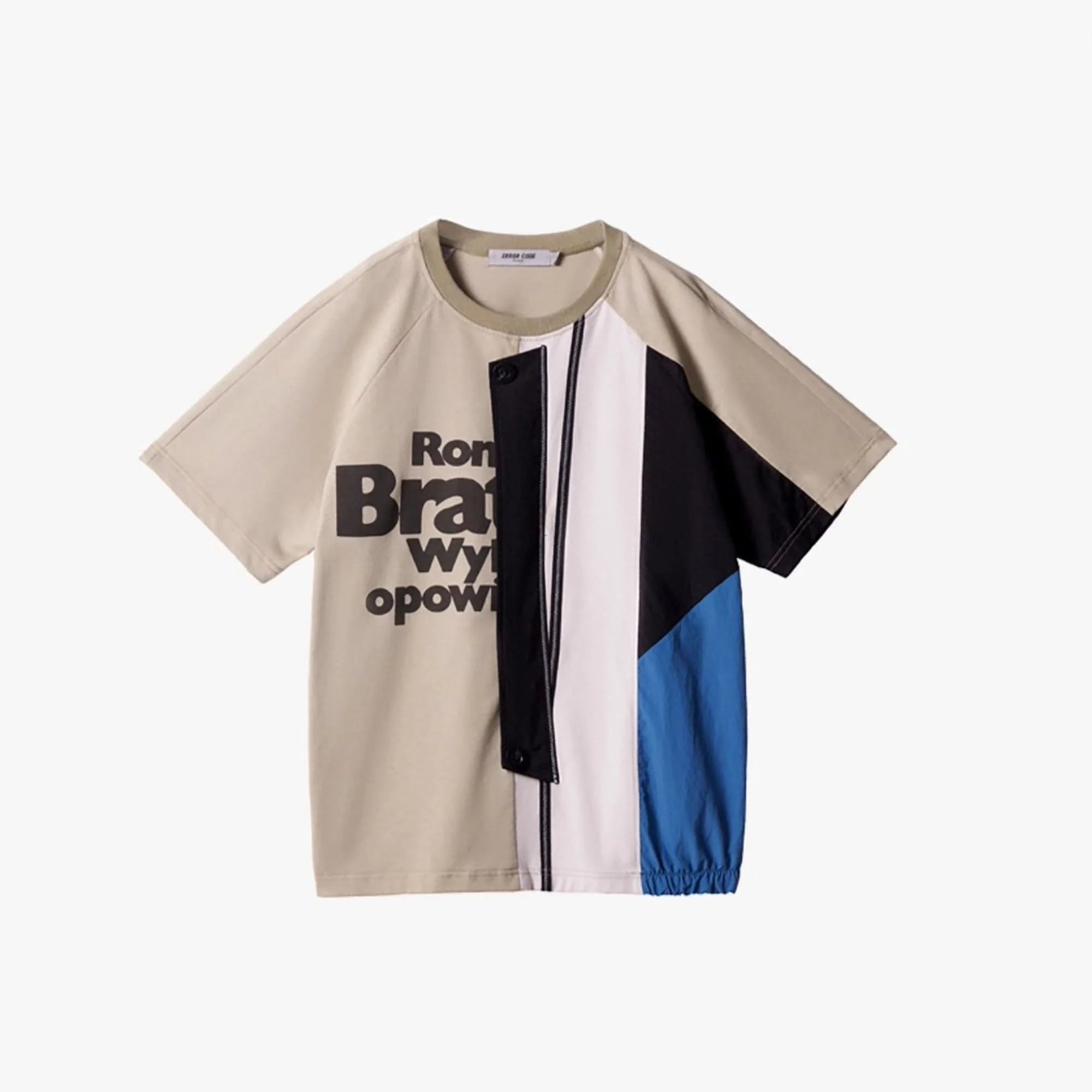 ERROR CODE ROBOT Multi-Patchwork Elastic Hem T-Shirt