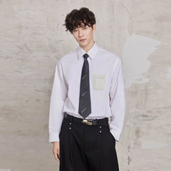 FACEONLAB Modern Patch-Pocket Poplin Shirt