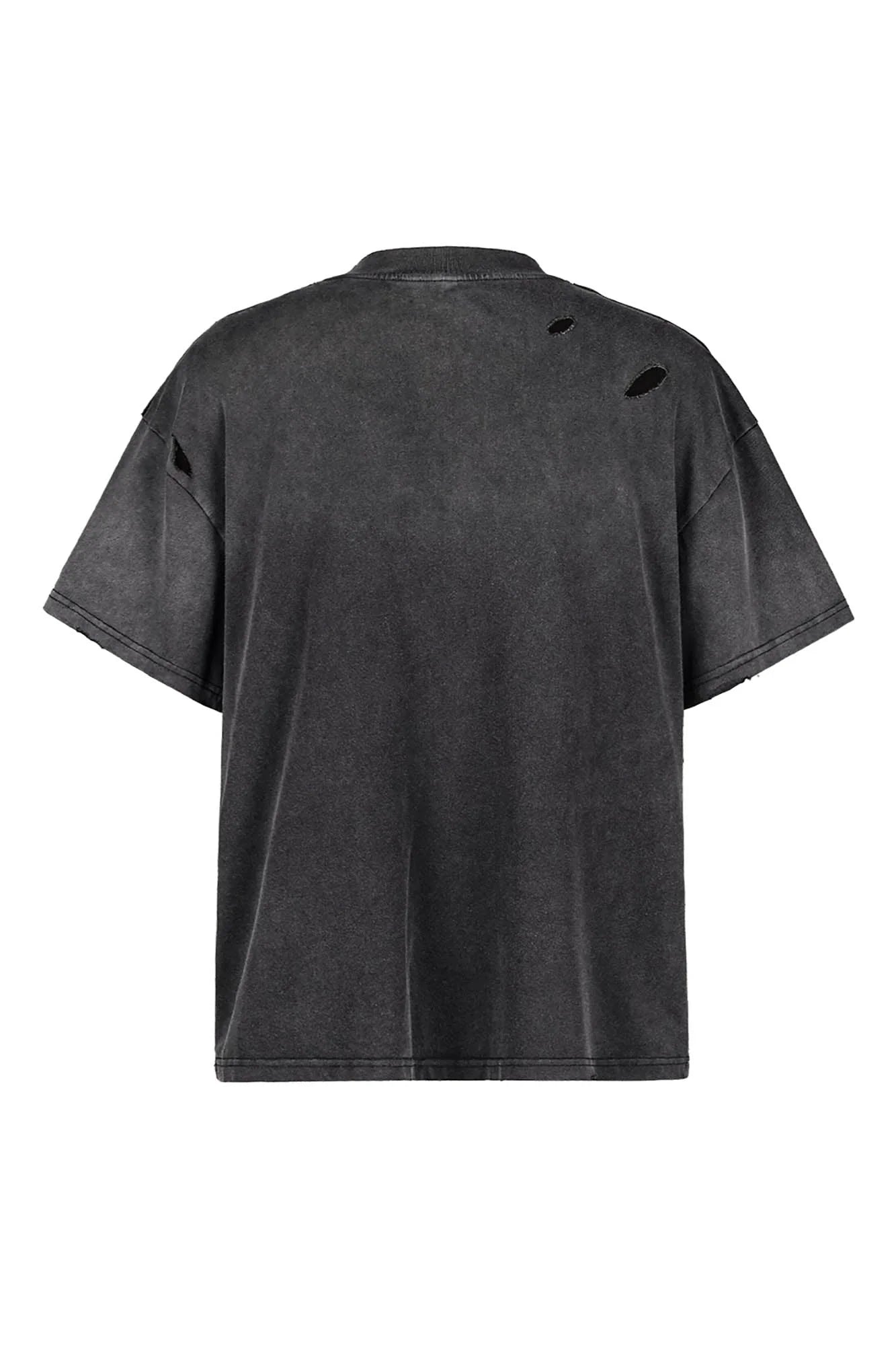 UNDERWATER Washed Ripped Gradient T-Shirt Black