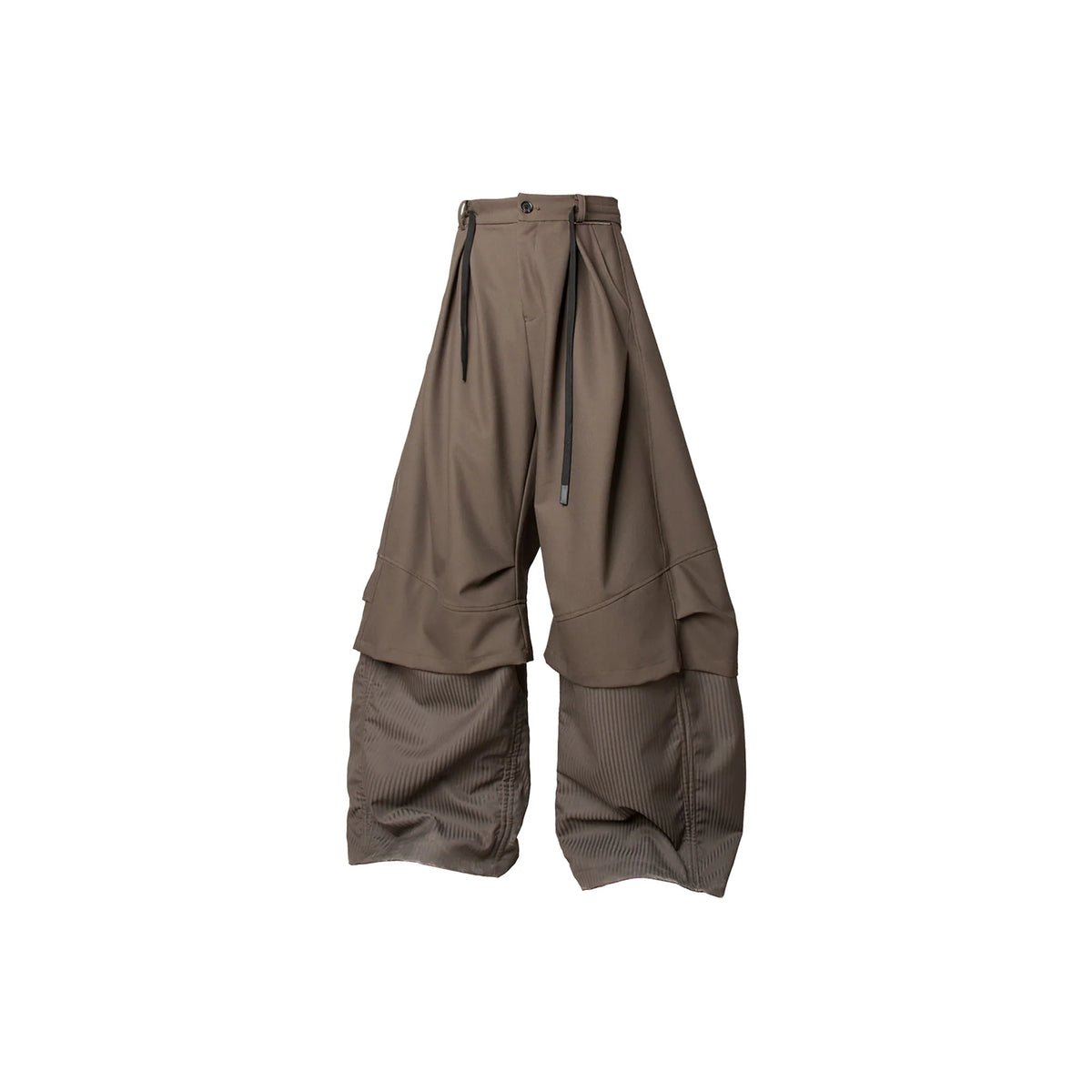 RELABEL Faux Layered Oversized Pants Brown