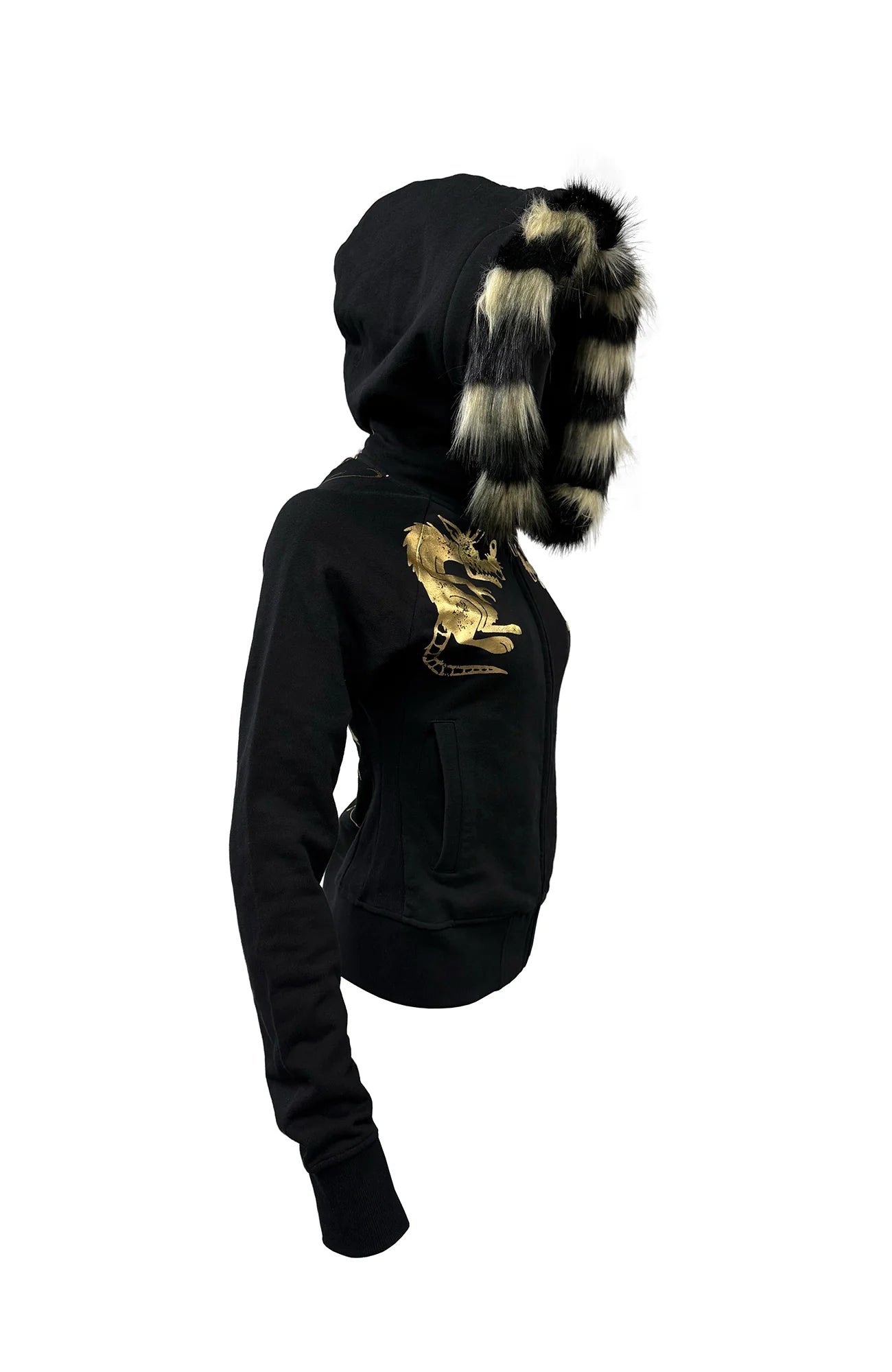 PCCVISION Foil Graphic Slim Zip-Up Hoodie
