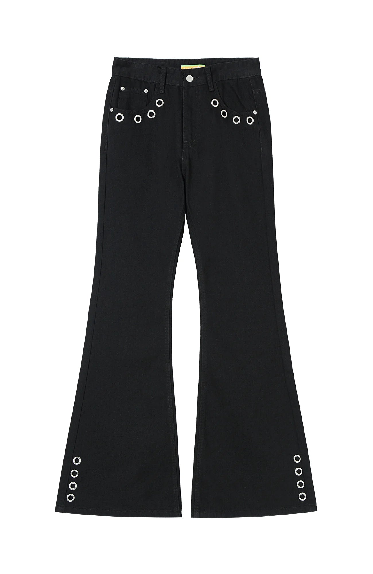 CLP Eyelet-Stud Stacked Hem Flared Jeans