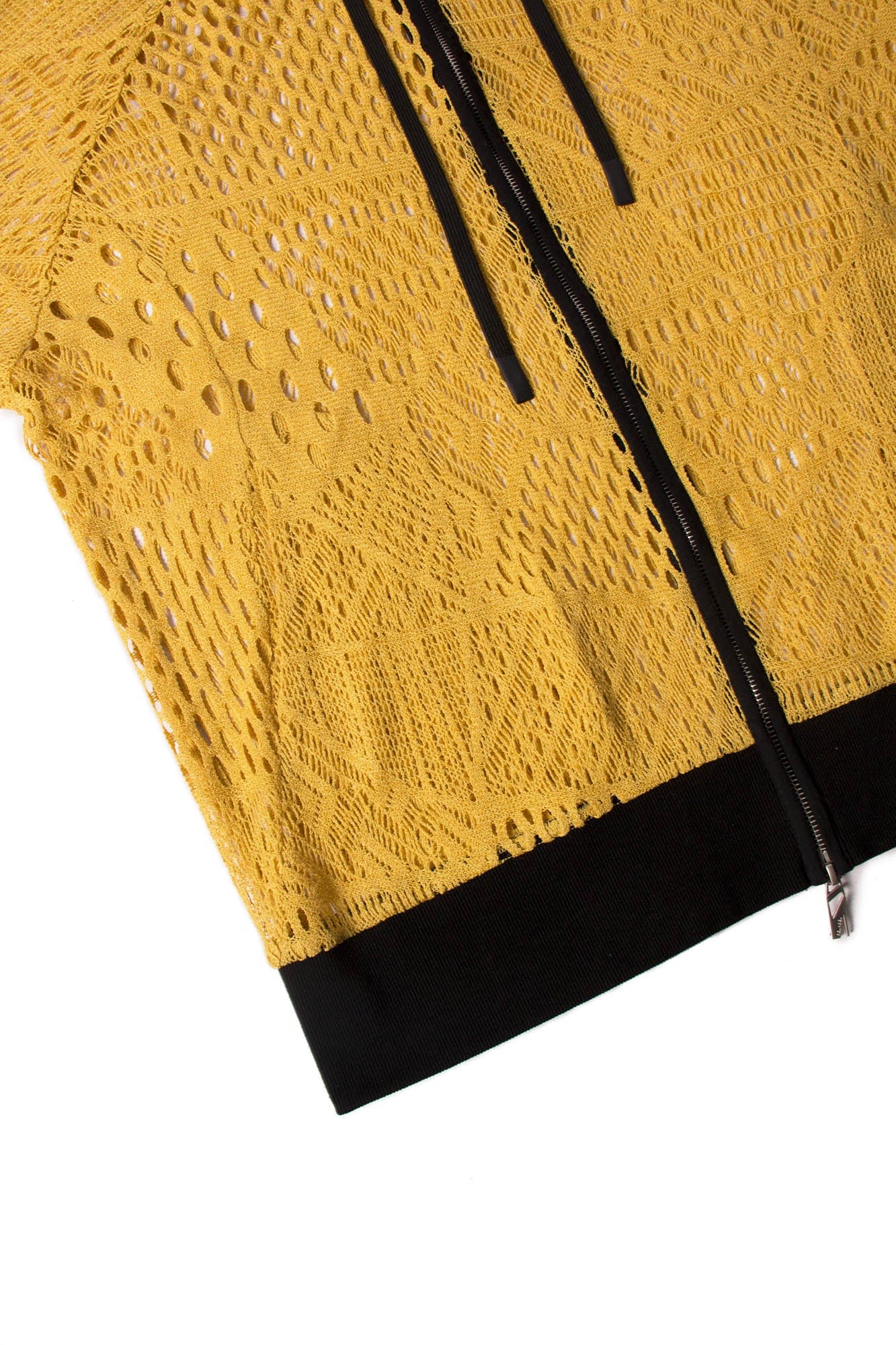RELABEL Patchwork Crochet Mesh Zip-Up Hoodie