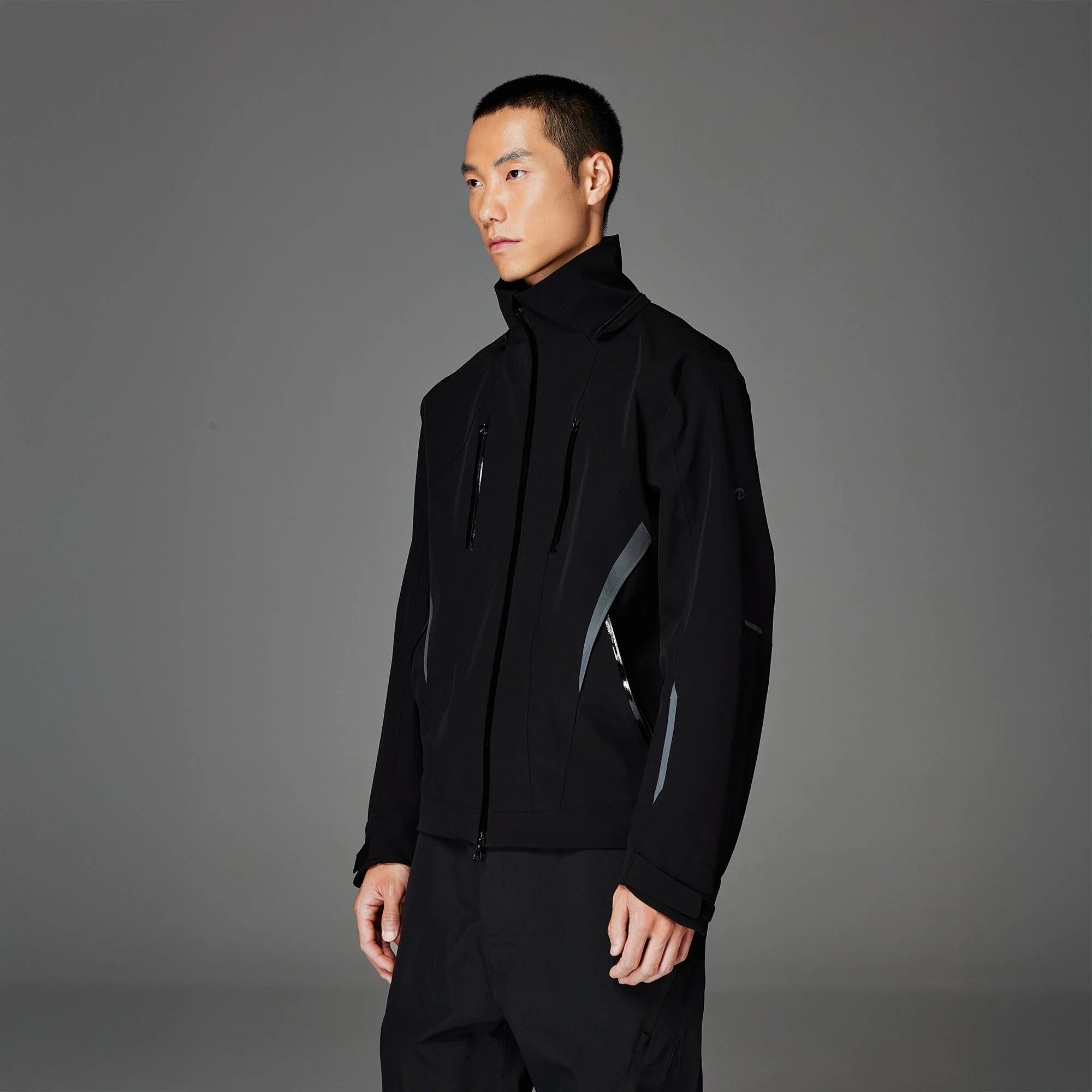 CATSSTAC Reflective Panels Tech Windbreaker Hooded Jacket