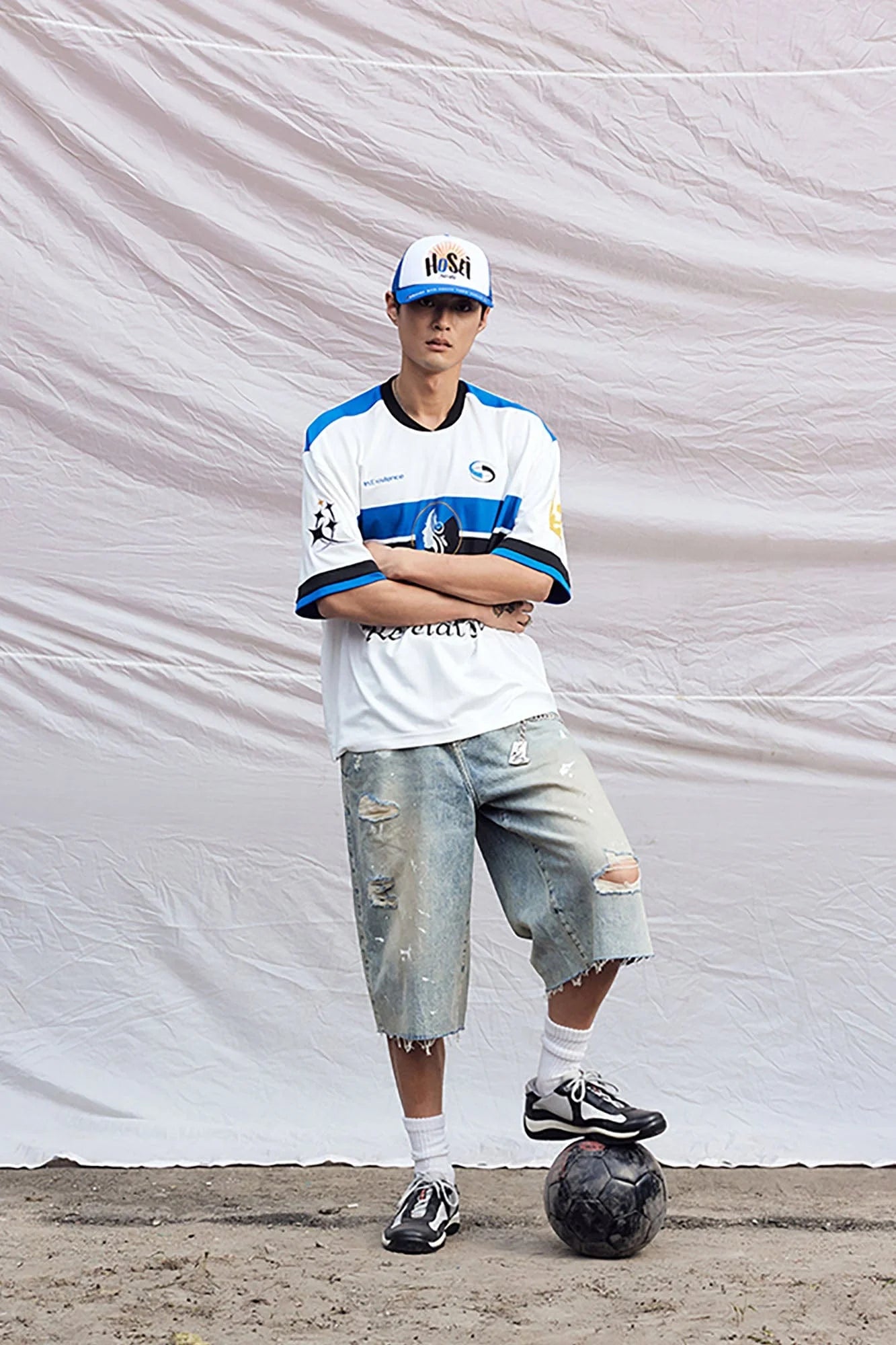 IN EXISTENCE NO.21 Contrast Graphic Sports T-Shirt
