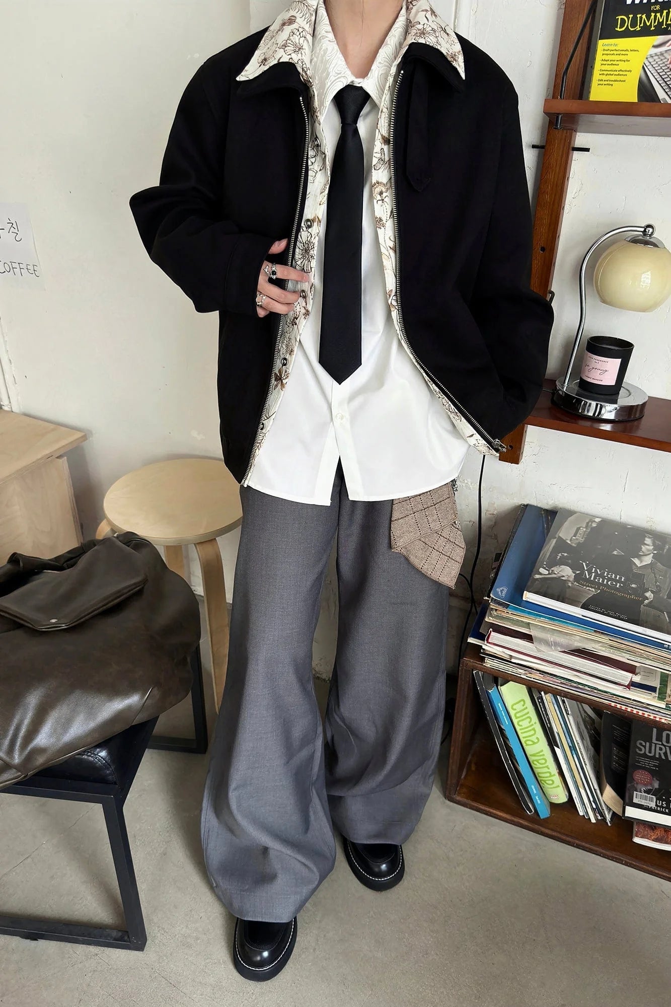 OKAYTHXBYE Double-Layer Floral Zip Jacket
