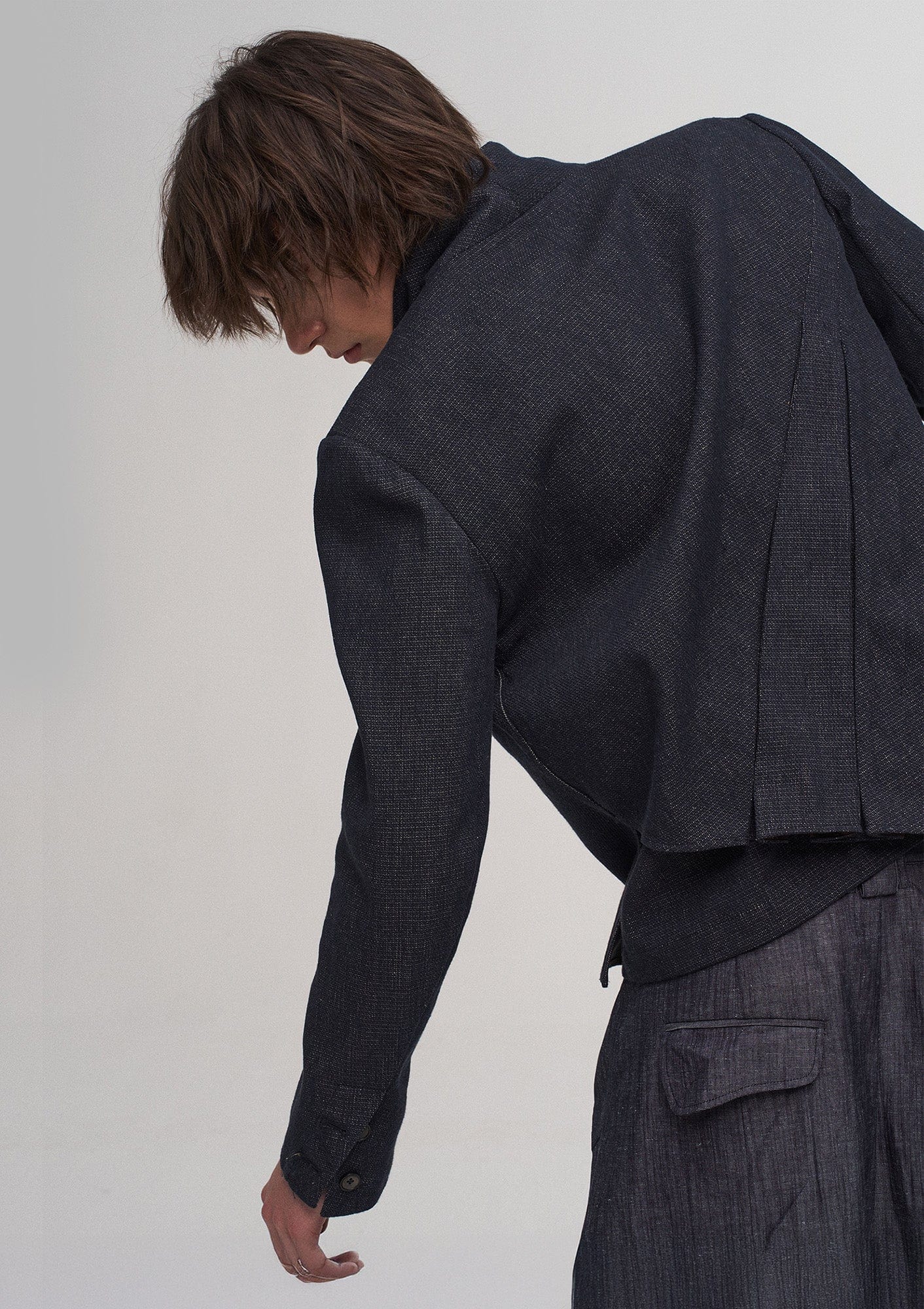 ILNya Nieternite Nifutur Double-Layer Weave Linen Jacket Blue