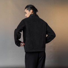 ALVNG AR ANTS Tweed Panelled PU-Collar Jacket