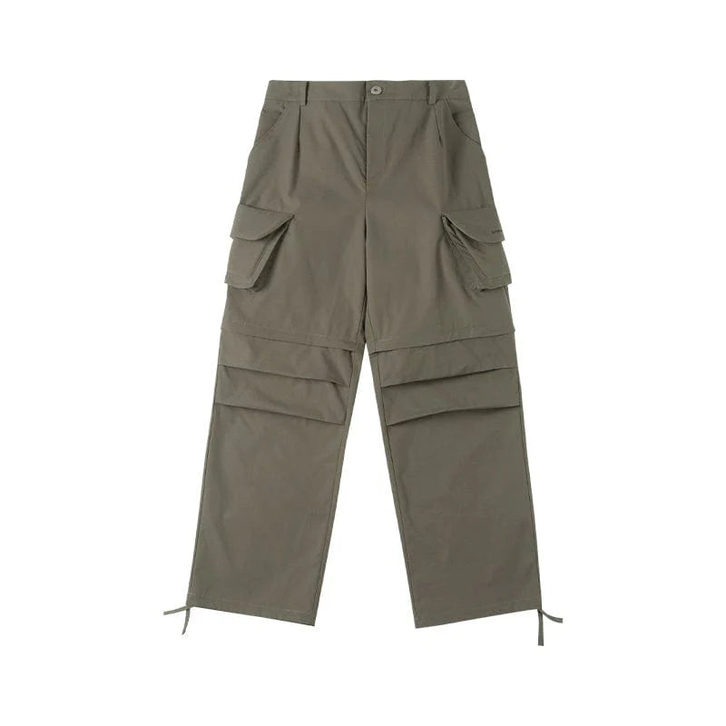 ENSHADOWER Detachable Big Pockets Crinkled Pants