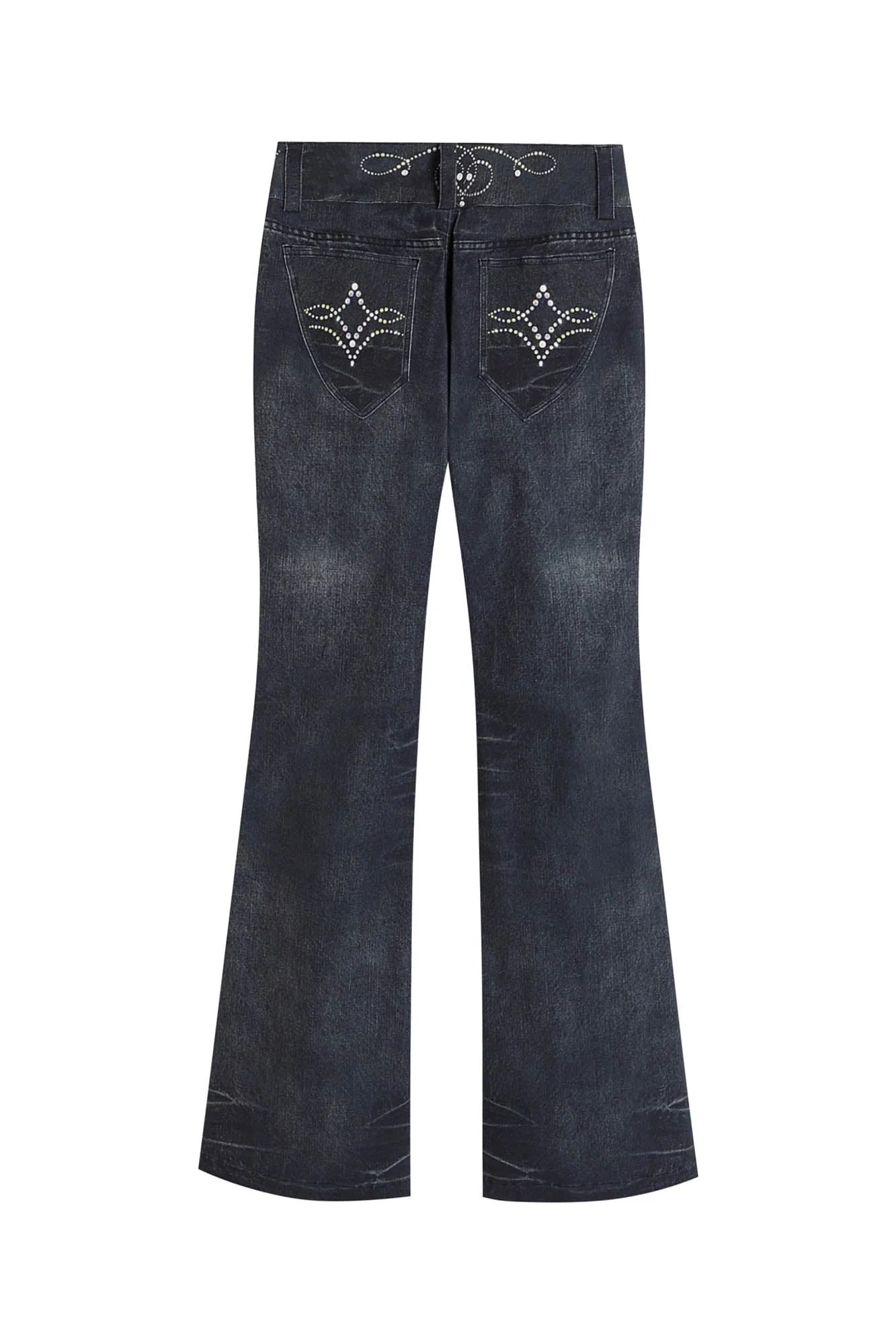 DND4DES×Faychui Retro Gemstone Graphics Flared Jeans