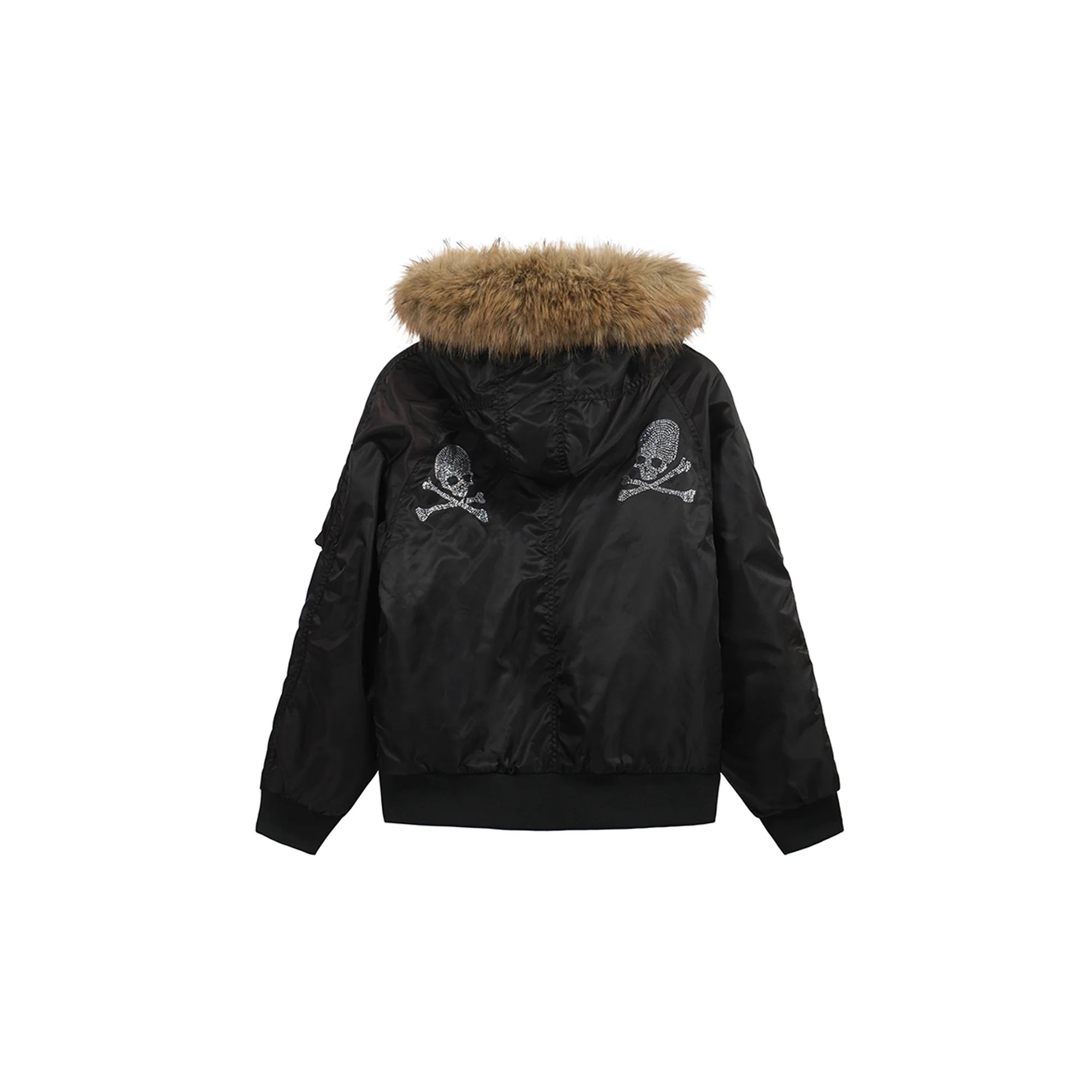 NOTHINGNESS WORLD Faux Fur Patch Hooded Puffer Jacket