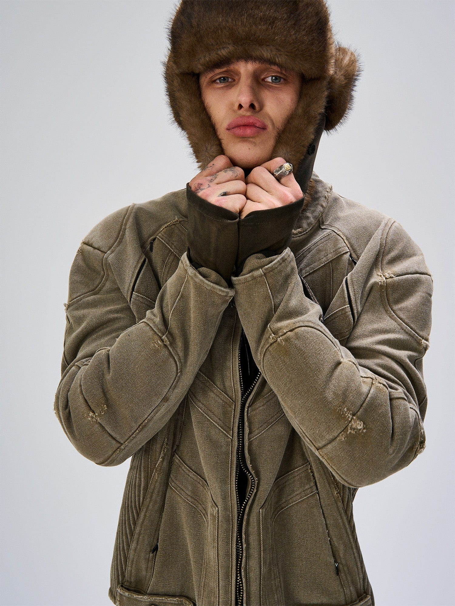 FLYERRER Panel Armor Moto Canvas Jacket