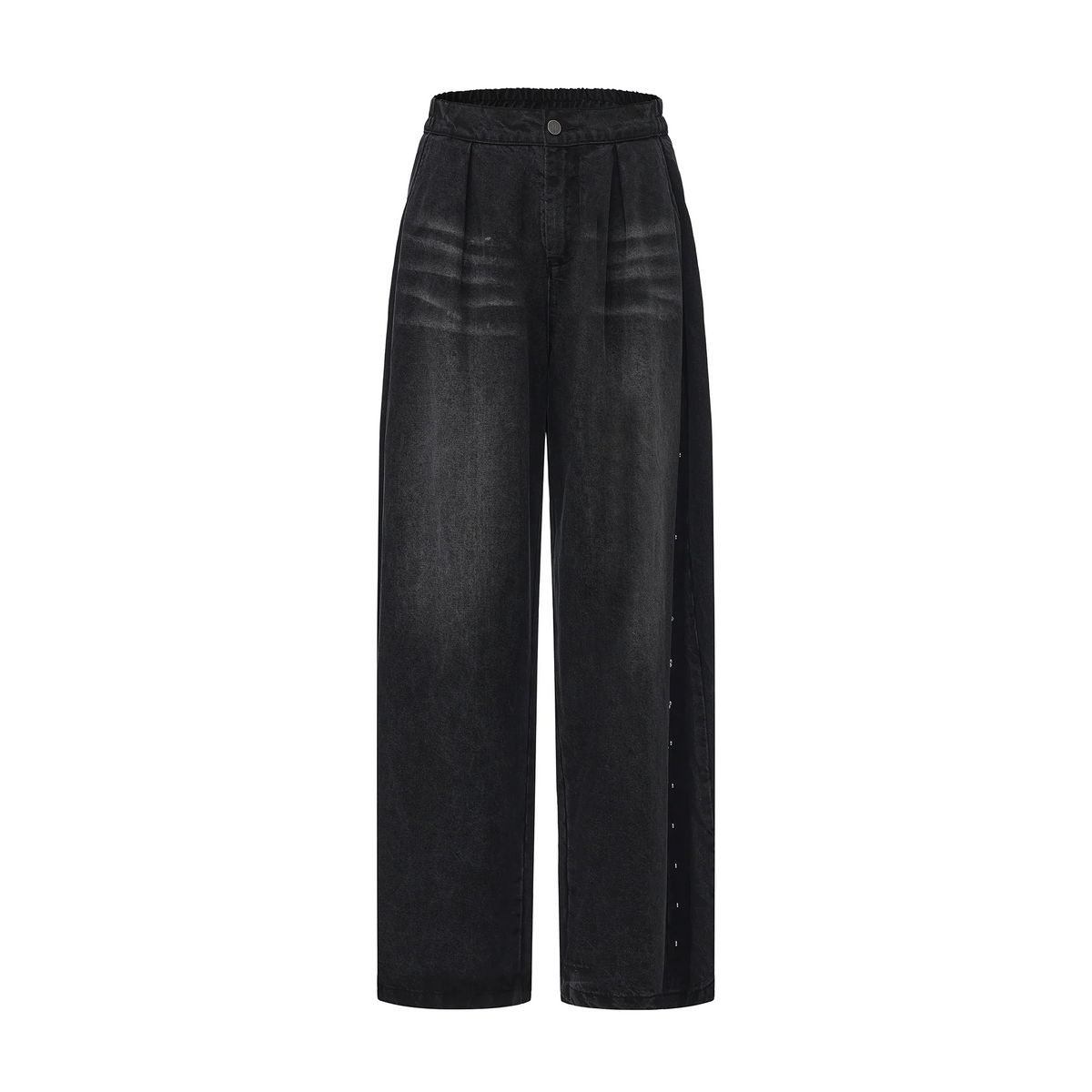 VANN VALRENCE Washed Rivet Tencel Straight-Leg Jeans