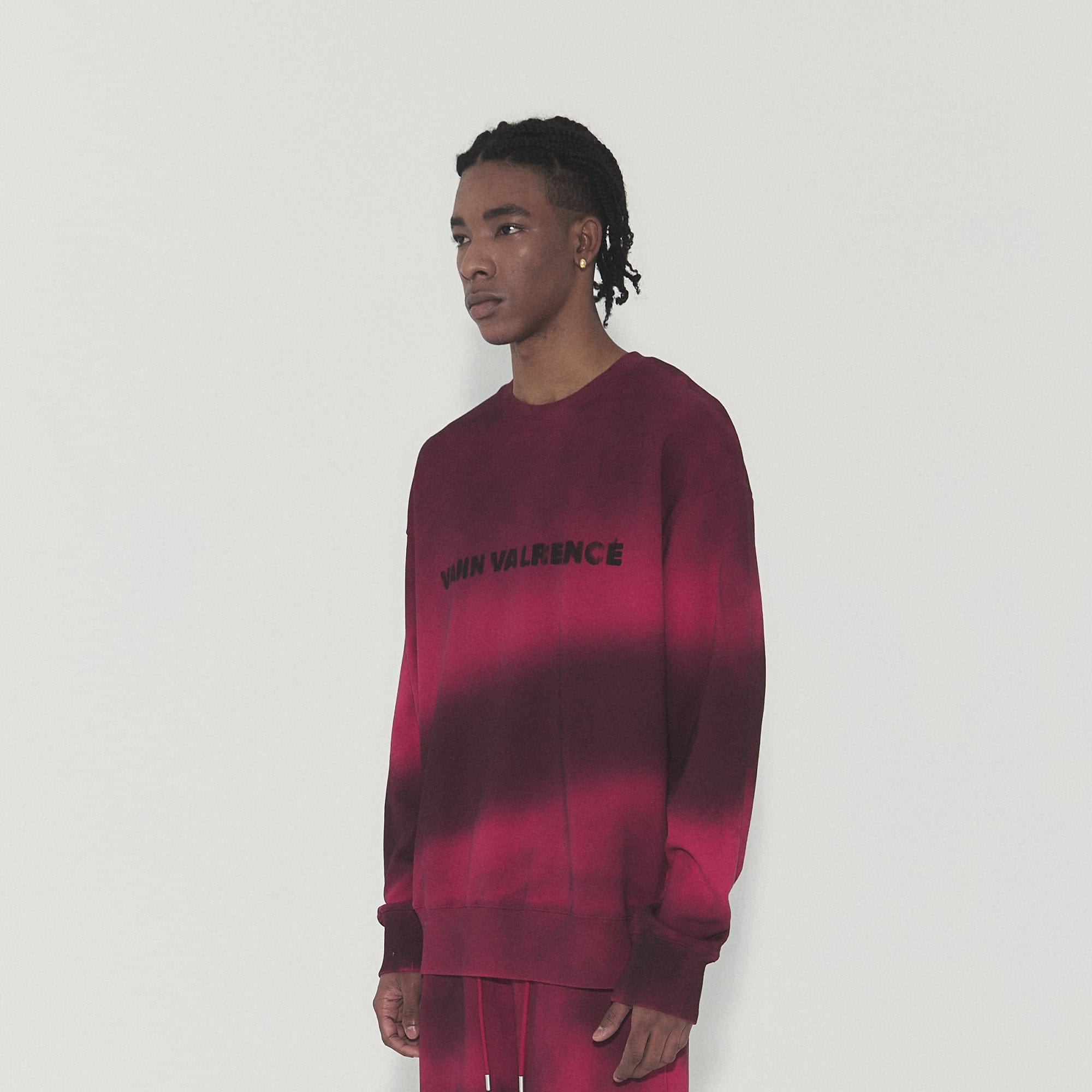 VANN VALRENCE Ombre Stripe Crewneck Sweatshirt