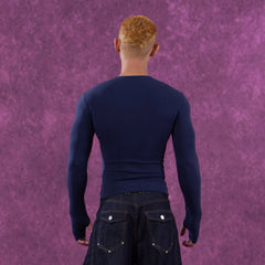 CLP V-Neck Zip-Up Slim Long-Sleeve Tee