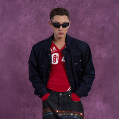 CLP Cropped Shoulder Padding Denim Jacket