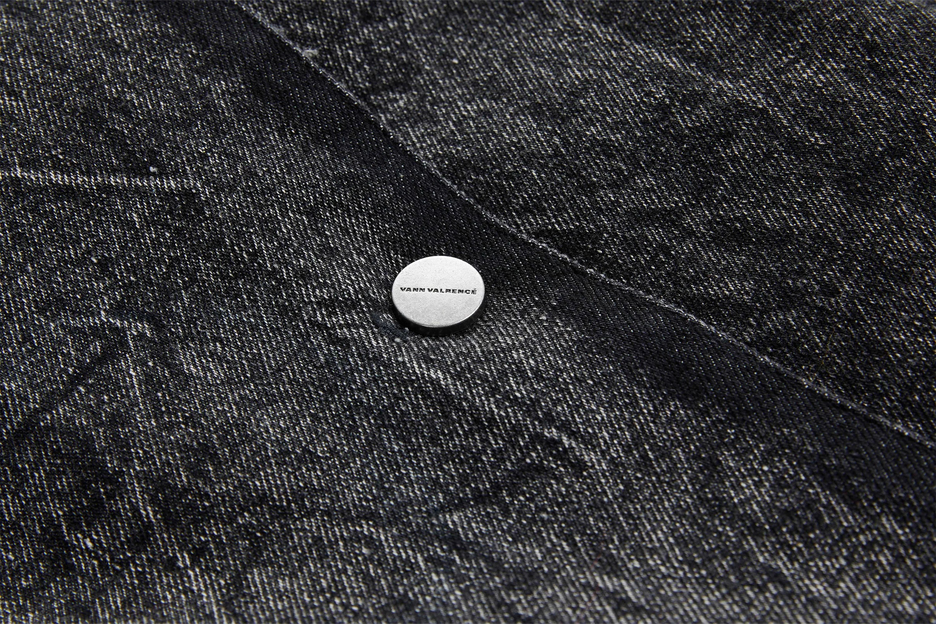 VANN VALRENCE Distressed Washed Denim Coat