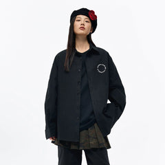 OVERLAPS Back Earth Graphic Overshirt