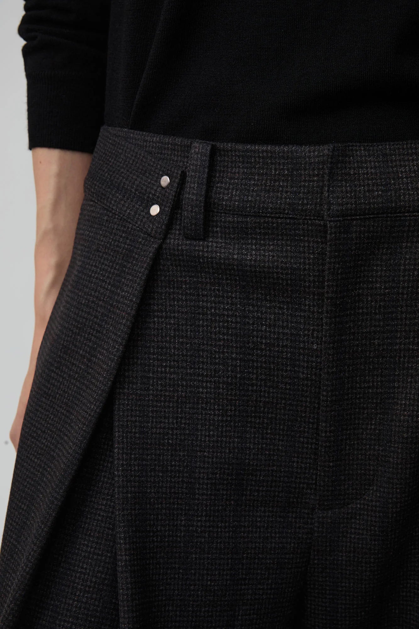 OPICLOTH Double-Pleated Mini-Check Trousers