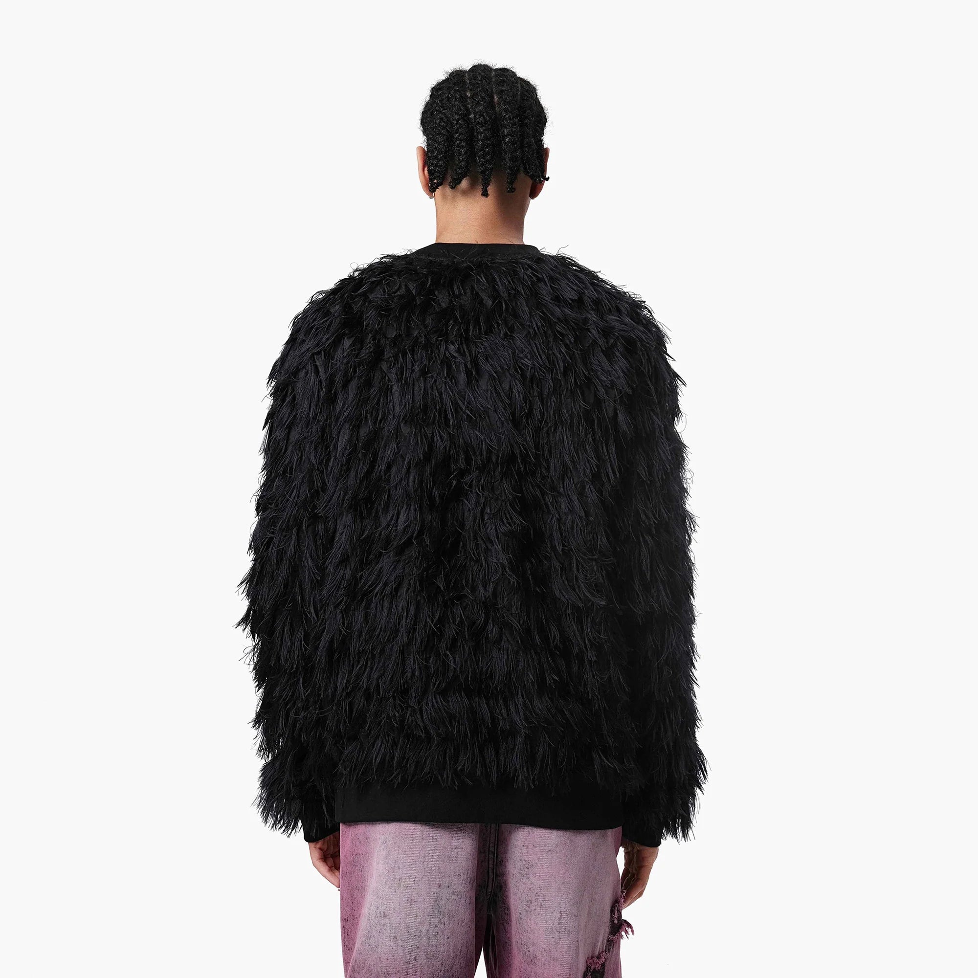 VANN VALRENCE Double-Layer Feathered Crewneck Sweatshirt