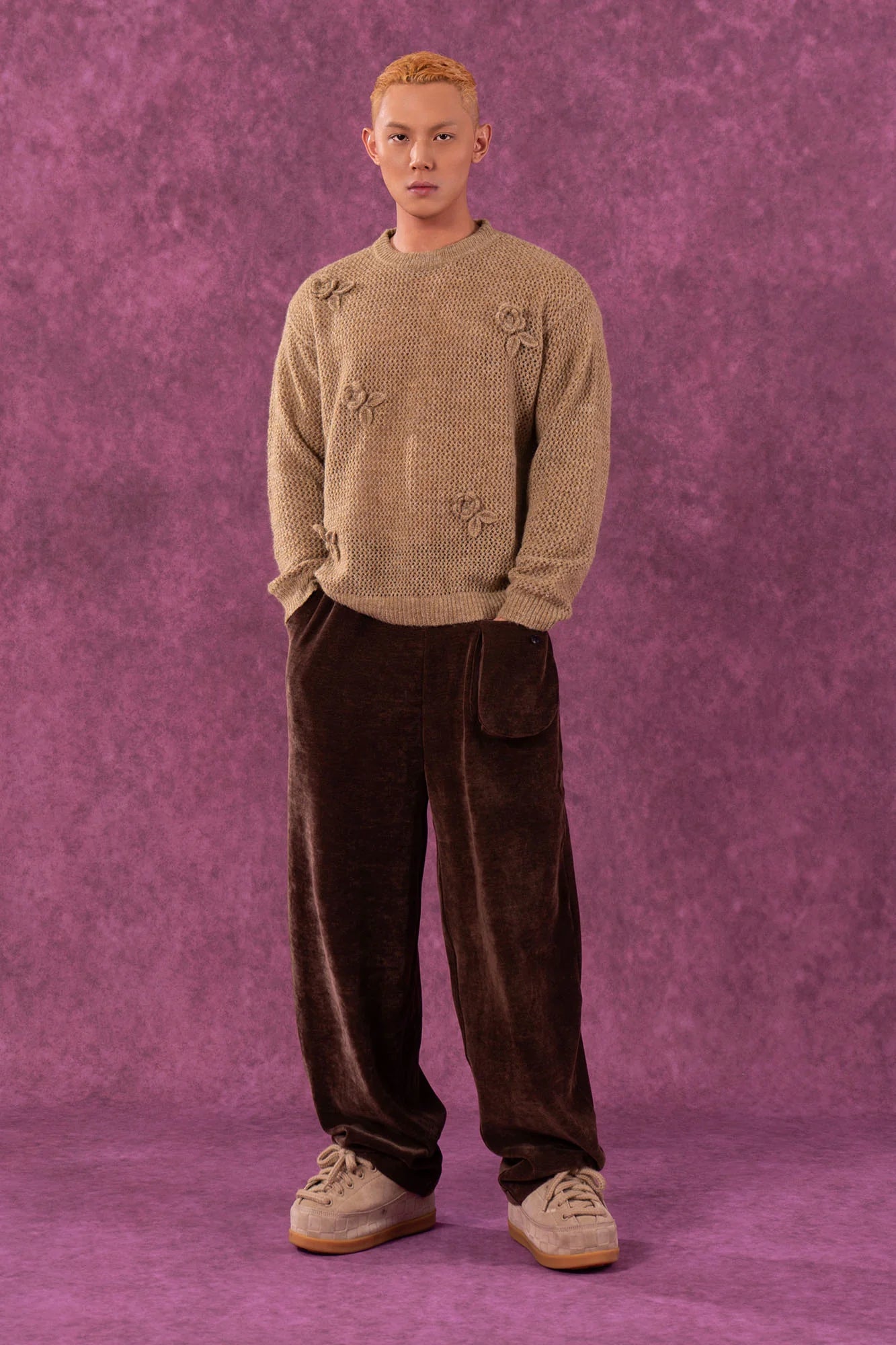 CLP Crochet Rose Wool-Blend Sweater
