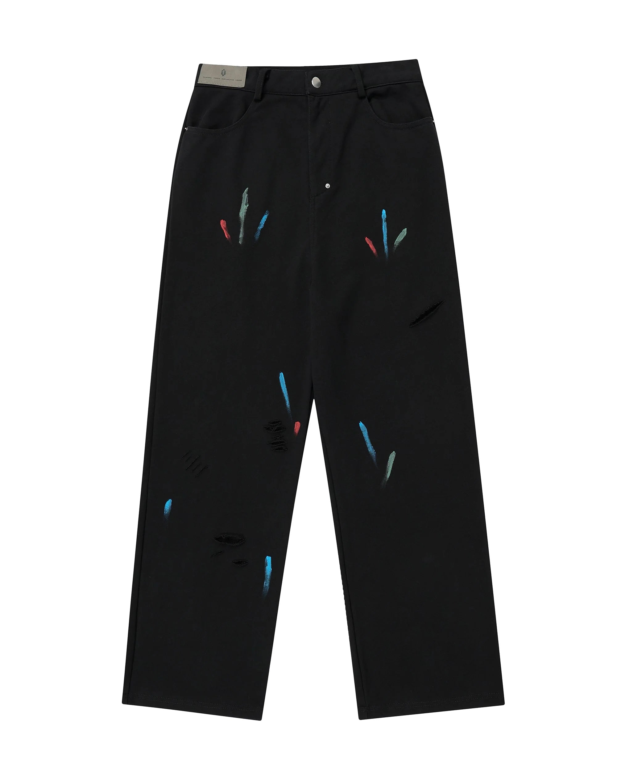OVDY Classic Paint-Splattered Ripped Pants
