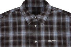 UNDERWATER Plaid Raw Edge Shirt  Blue