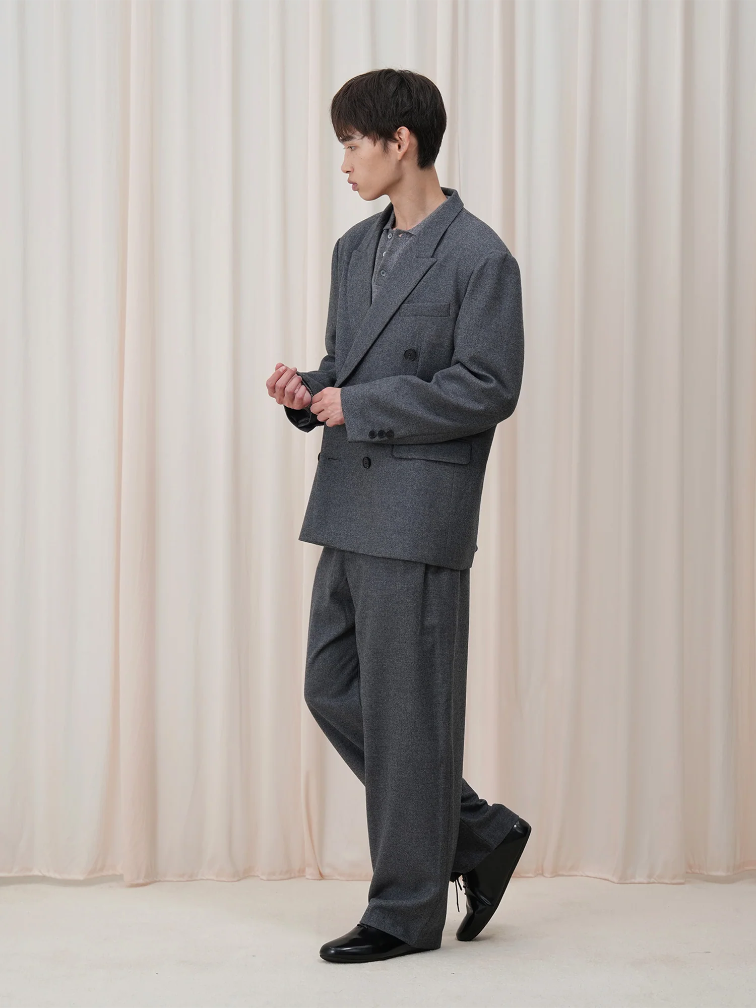 OUYANG WENJUN Double-Breasted Wool-Blend Blazer