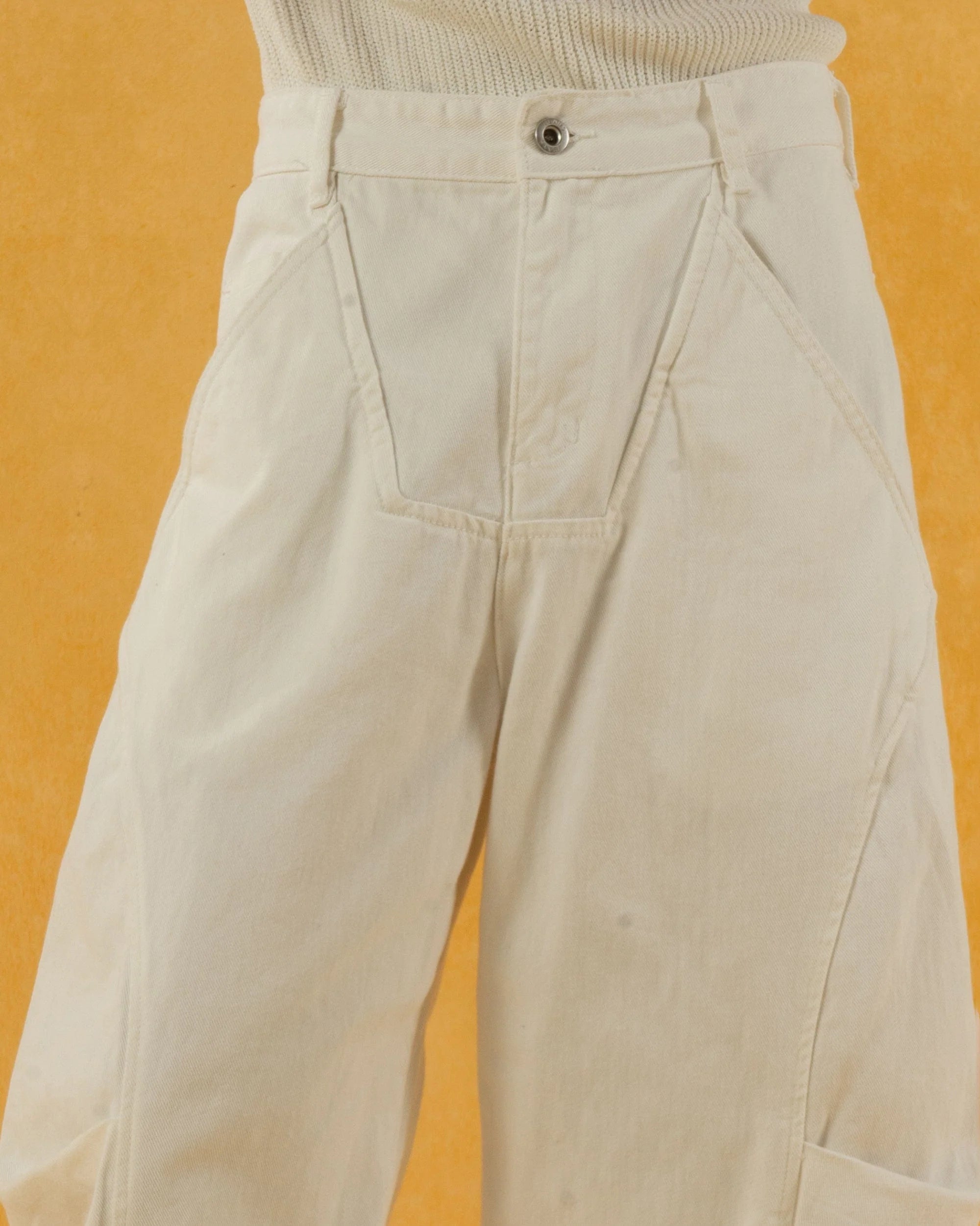 CLP Deconstructed Pleated Button Wide-Leg Pants