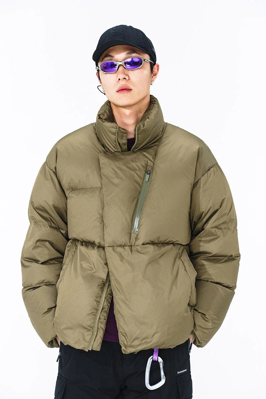 ENSHADOWER Asymmetric Magnetic Snap Down Jacket