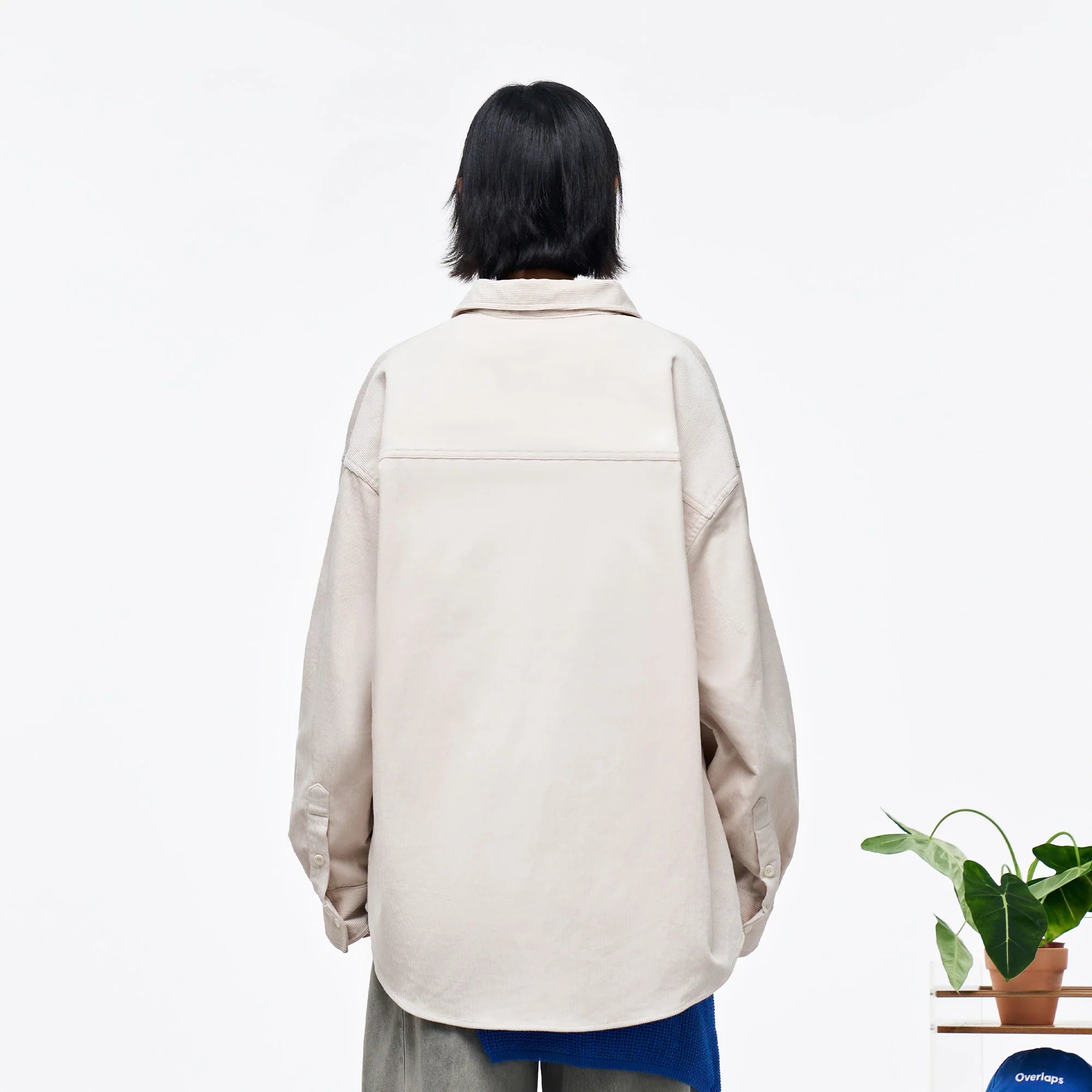 OVERLAPS Essential Embroidered Oversized Shirt