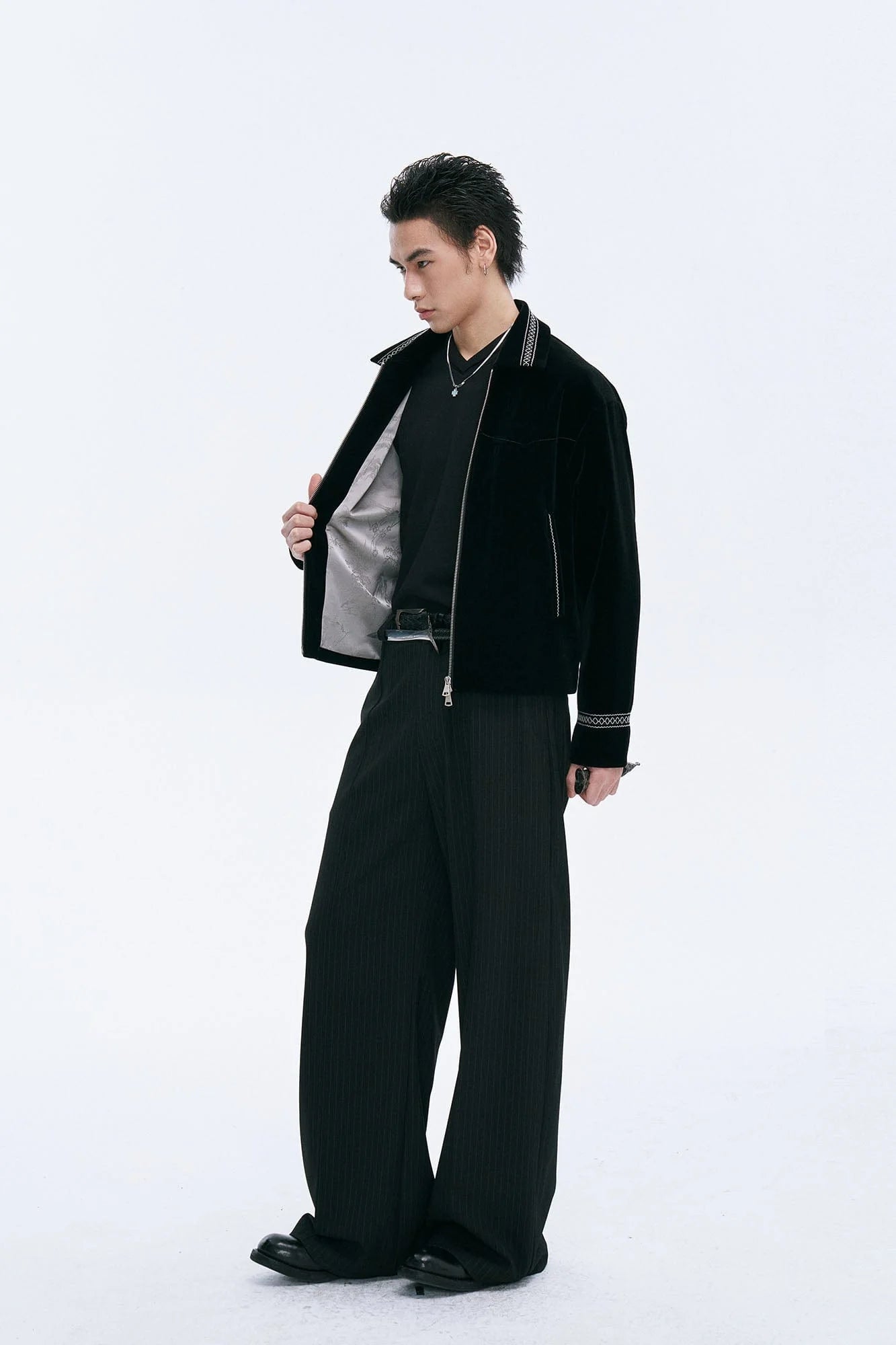 CATSSTAC Velvet Embroidered Trim Jacket