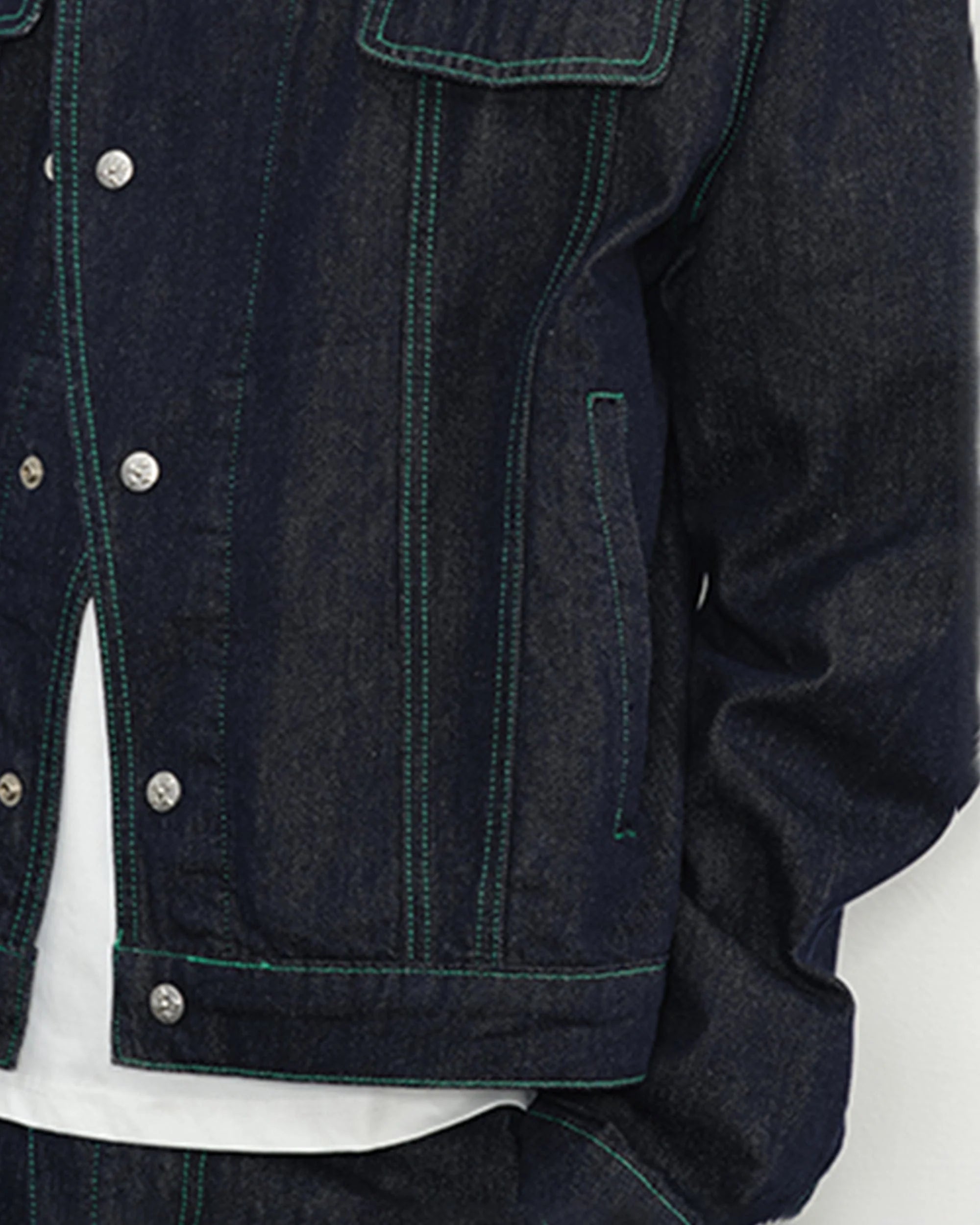 KREATE Asymmetrical Stand Collar Snap Jacket