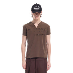 WHISTLEHUNTER Distressed Coordinate V-Neck T-Shirt