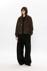 KREATE Belted Pleated Wide-Leg Trousers