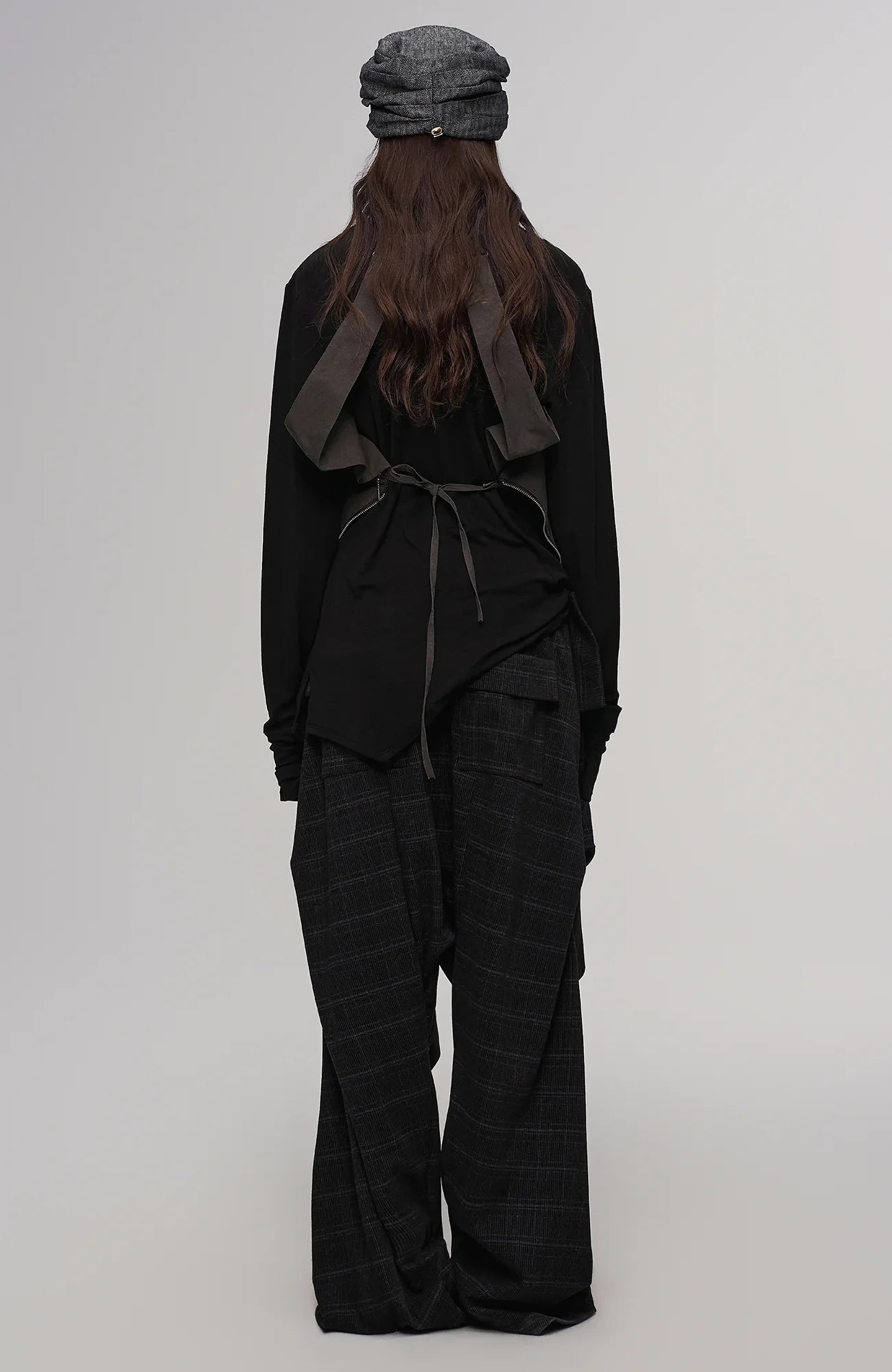 ILNya Nieternite Nifutur Deconstructed Plaid Drop-Crotch Pants