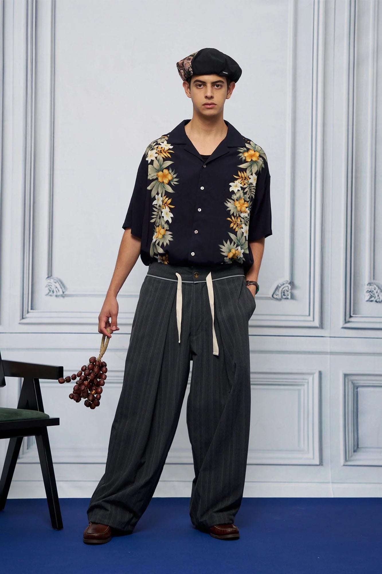 UNLIMITED MOTE Tropical Floral Cuban Hawaii Half Shirt