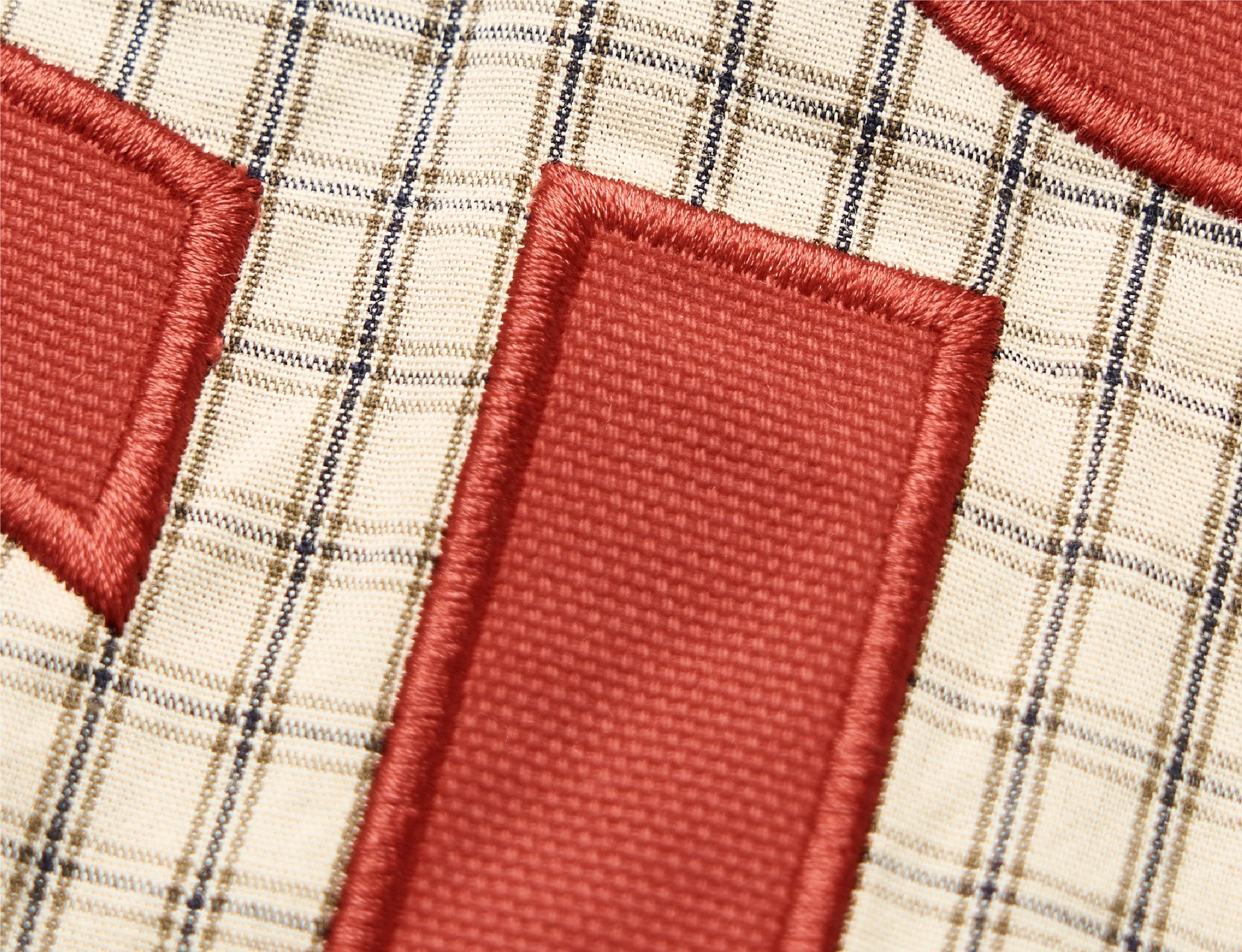 STEEPC Gingham Contrast Patch Boxy Shirt