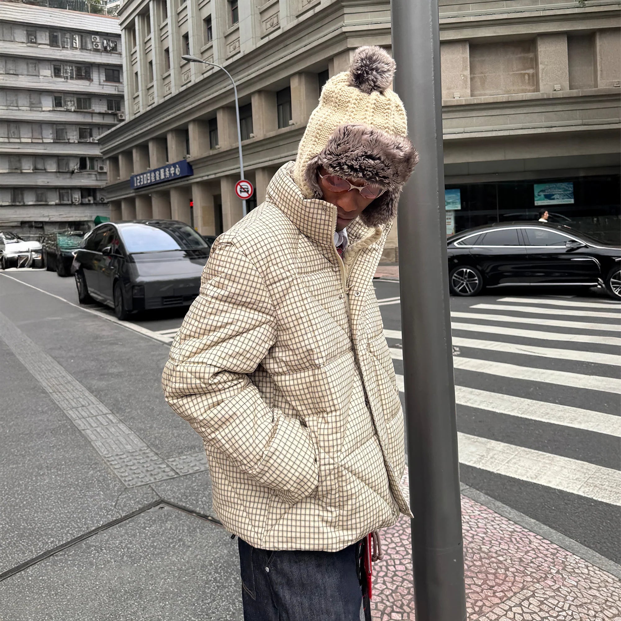 STEEPC Plaid Quilted Padded Jacket