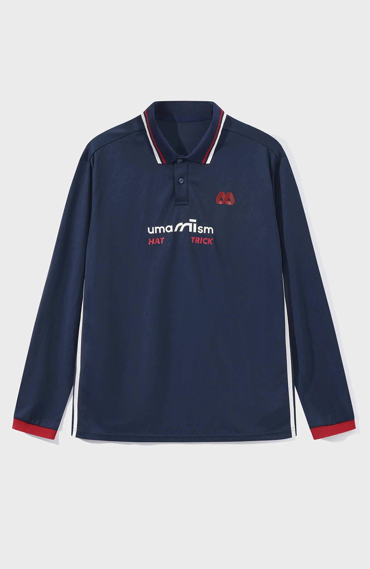 UMAMIISM Quick-Dry Striped Polo Long Sleeve Tee