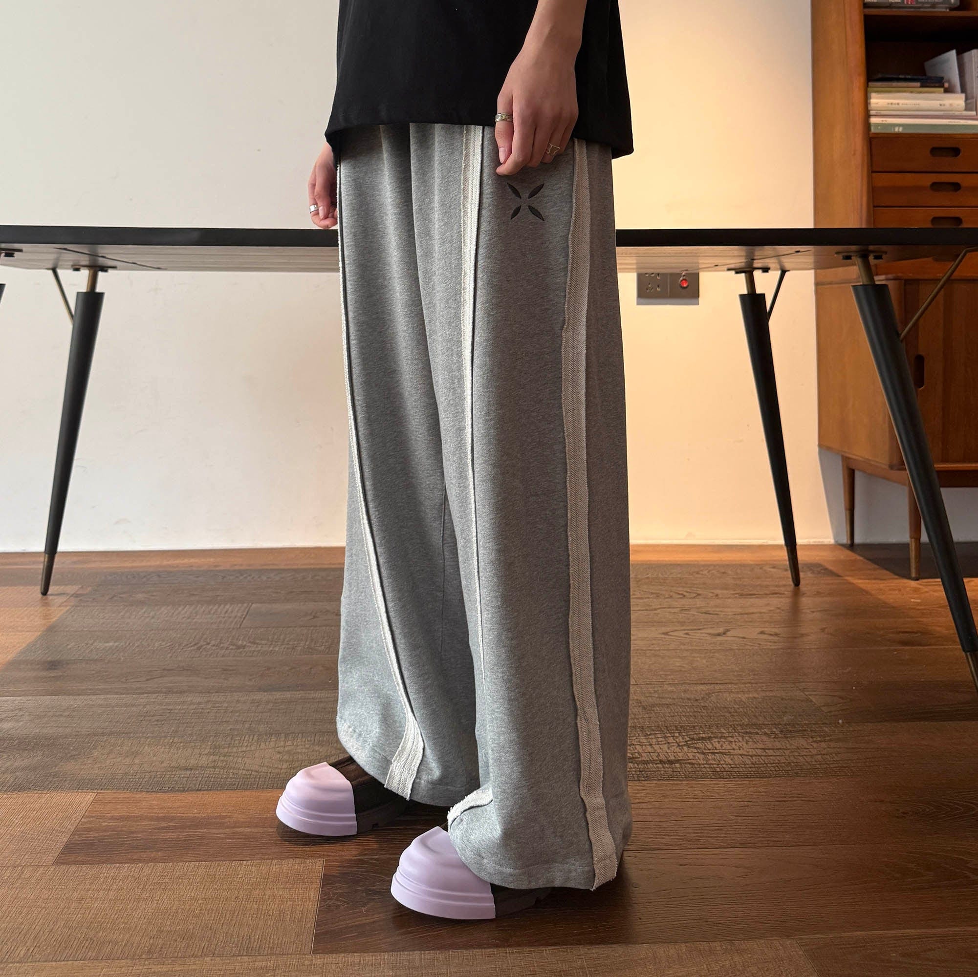 MIICHOUS Frayed Spliced Elastic Pants