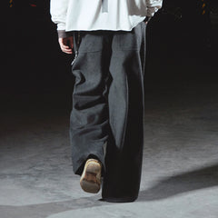 RICHILL Panel Pleated Wide-Leg Trousers