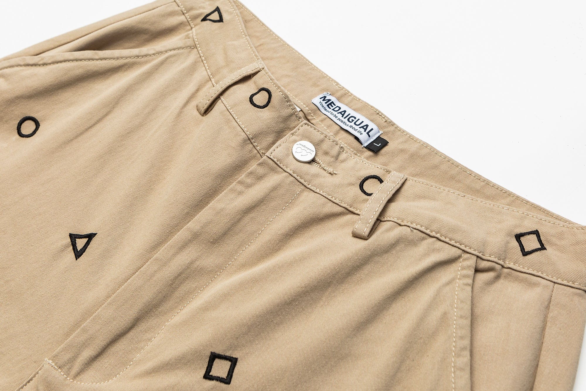 ME DA IGUAL Geometric Embroidered Oversized Tapered Pants