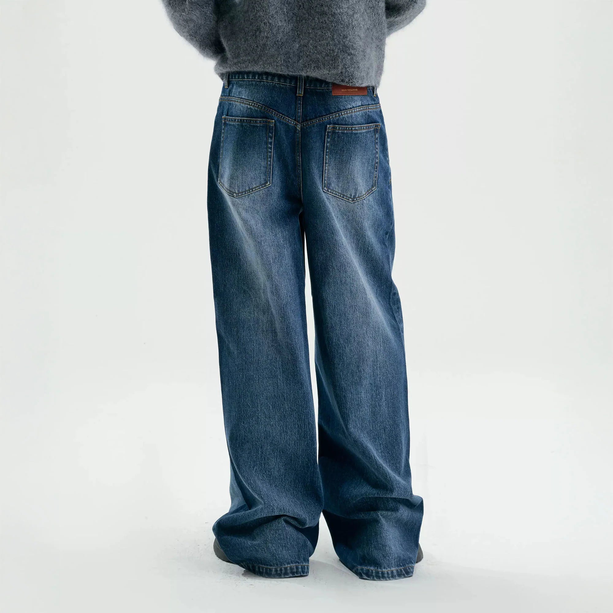 TIWILLTANG Retro Button-Up Straight-Leg Jeans
