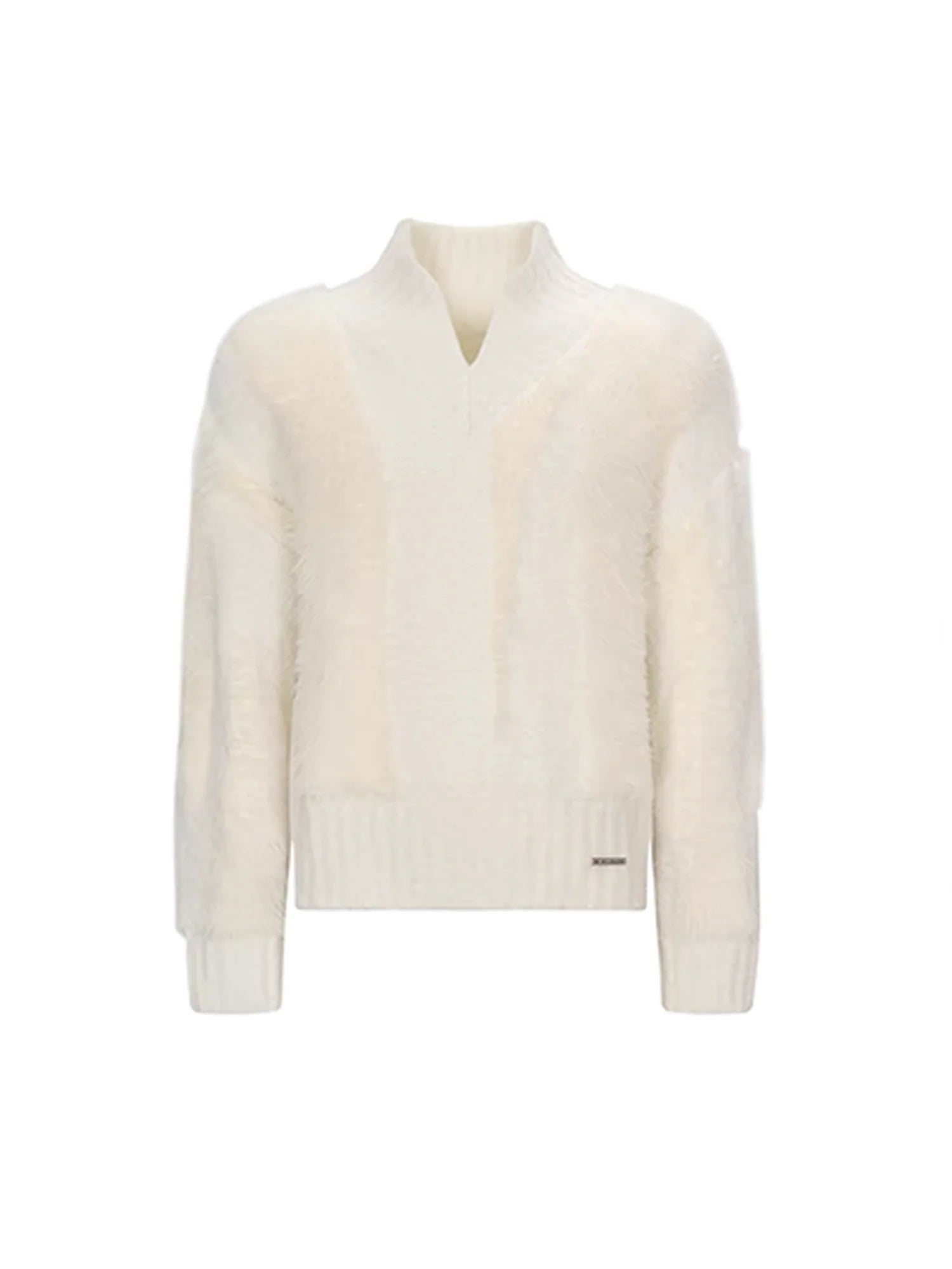 TIWILLTANG Fuzzy Faux-Mink Contrast Sweater