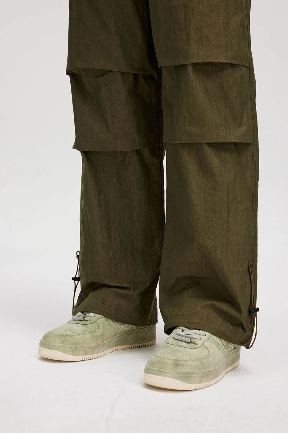 BONELESS Crinkled Drawstring Logo Pants