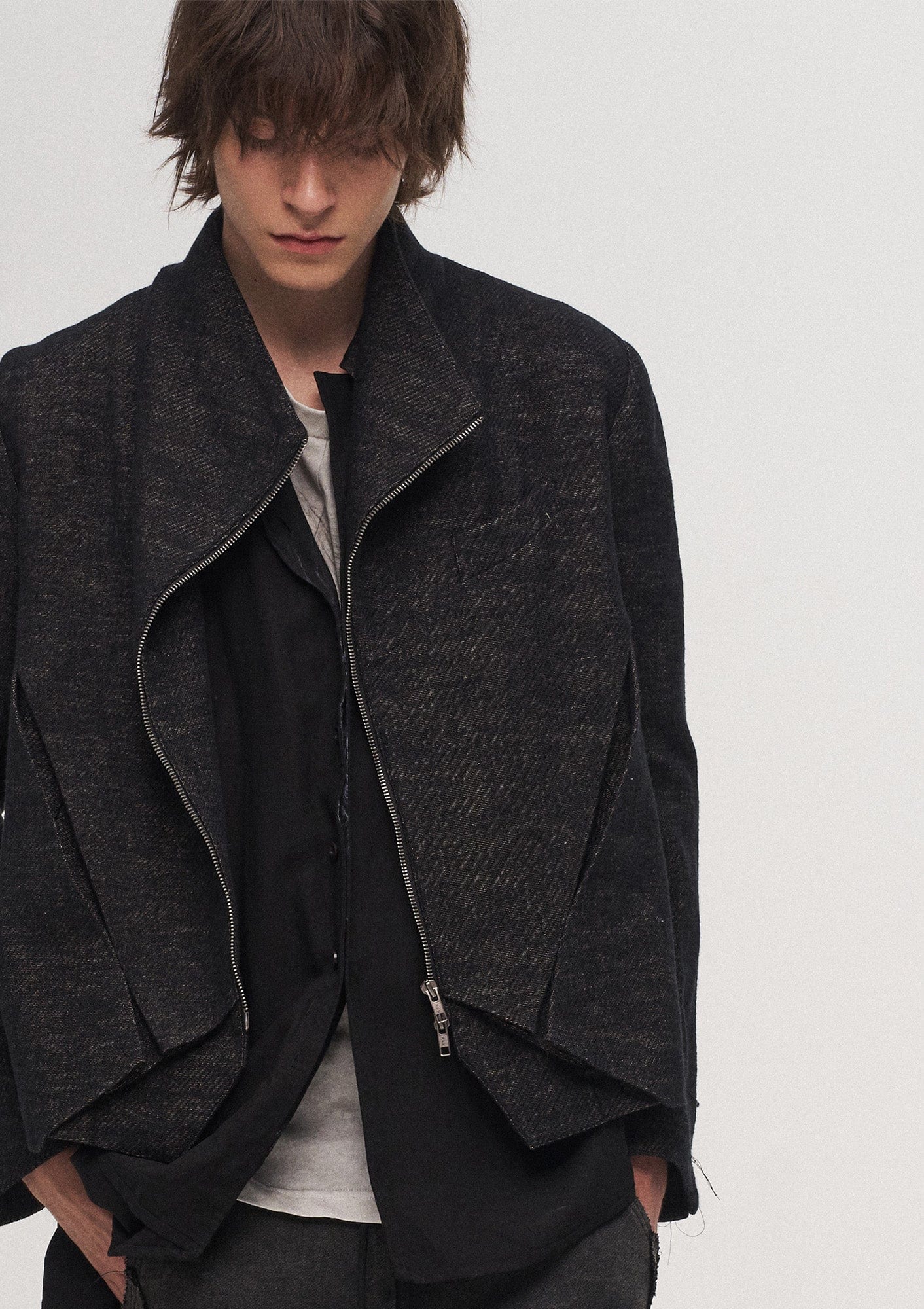 ILNya Nieternite Nifutur Double-Layer Weave Linen Jacket Black