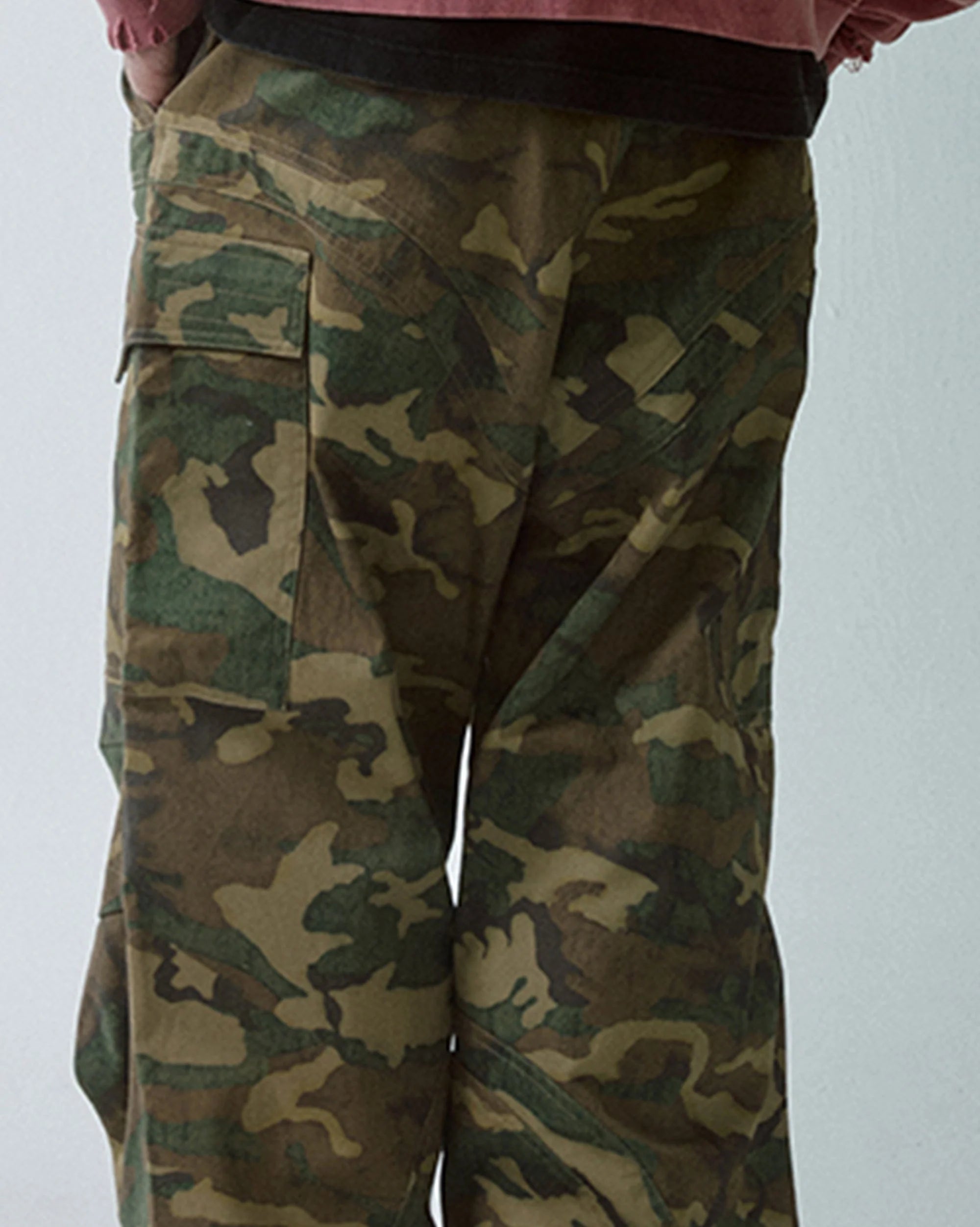 F2CE Wide-Leg Draw-String Camo Cargo Pants